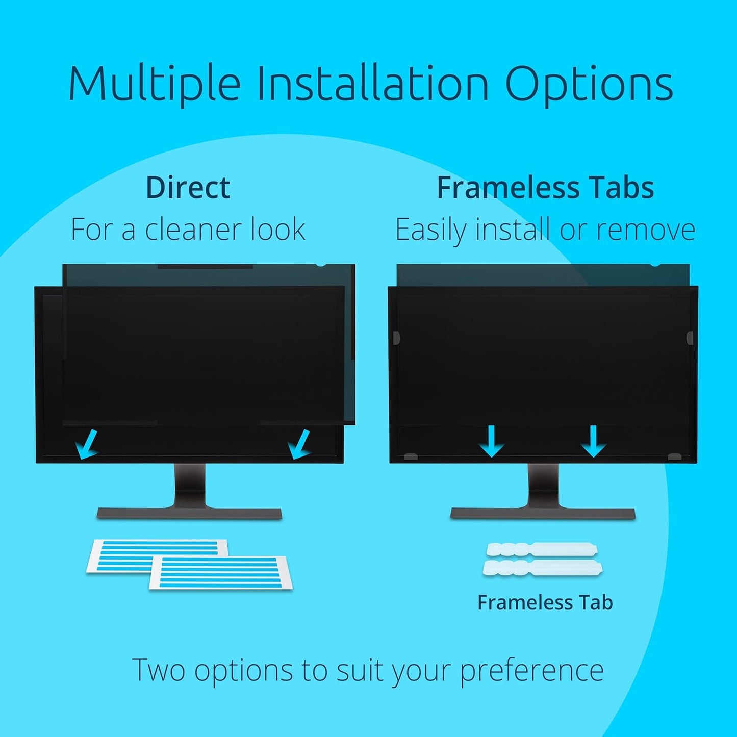 Kensington 23.8 inch Computer Privacy Screen for Desktop, 16:9 Widescreen Monitor, FP238W9 Anti-Glare Blue Ray Reduction Computer Privacy Filter, Matte and Glossy Viewing Options, K55416WW