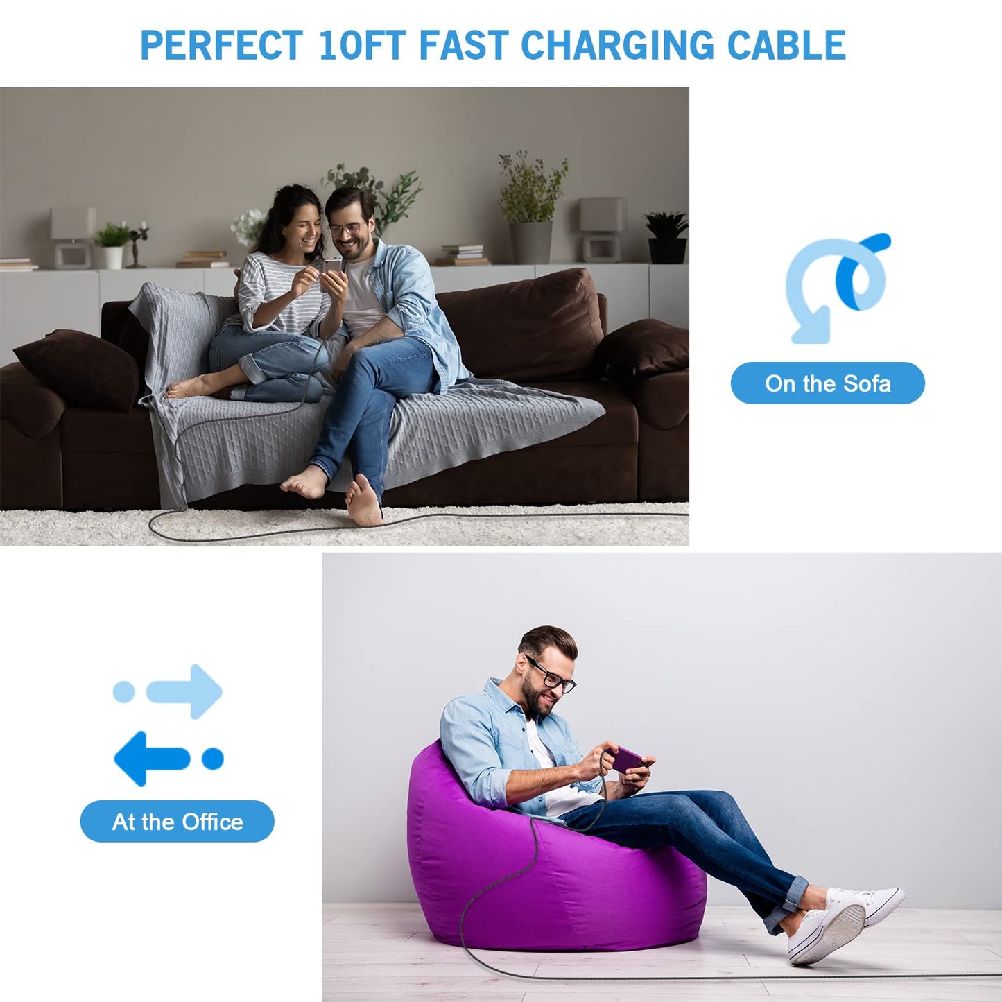 2 Pack iPhone Charger,iPhone 14 Wall Charger Cube Dual Port USB-A Adapter Block with 10FT USB A to Lightning Fast Charging Cable Cord for iPhone 14/13/12/11/Pro Max/Pro/Plus,8 Plus/7/6/XS/XR/X/SE,iPad