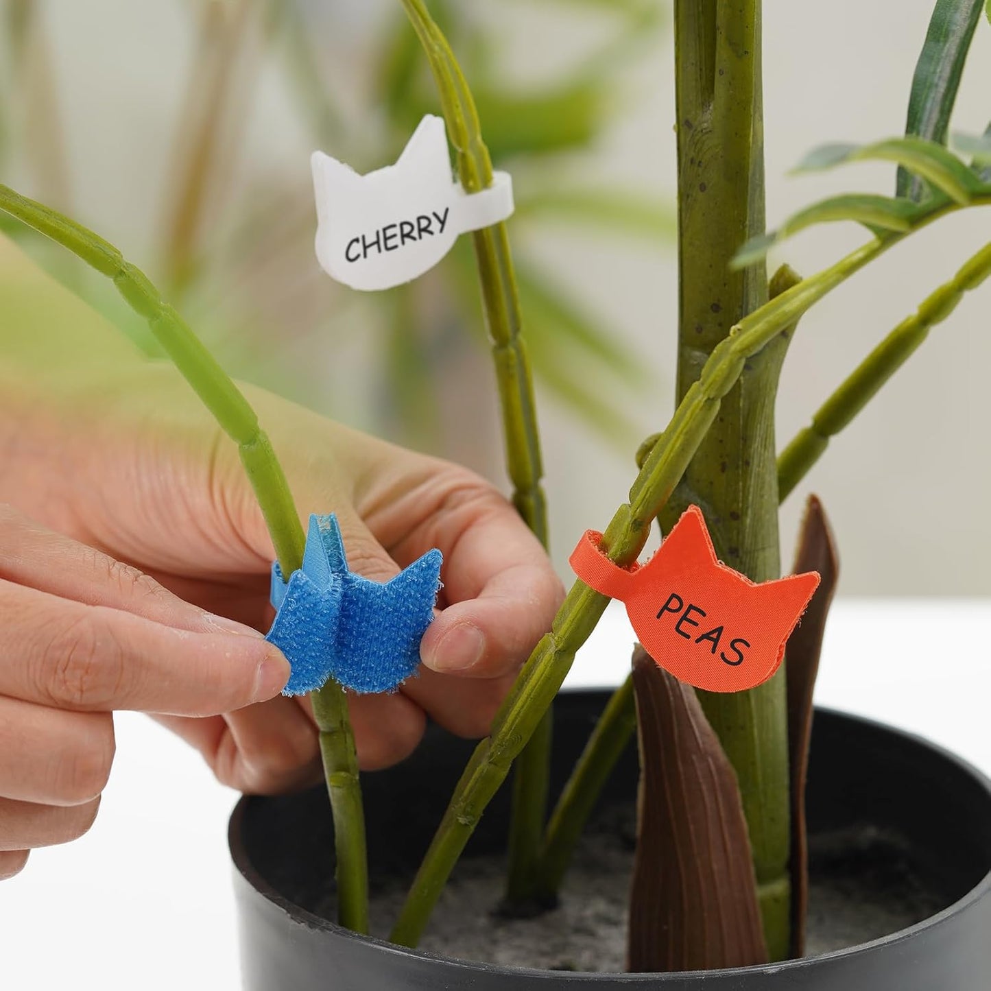 Trilancer Cord Labels Cable Label, Multicolored Handwriting Cord Tags - Kitty Head Shape Tags for Organizing Wires and Identification, Reusable with Multiple Uses - 32 PCS