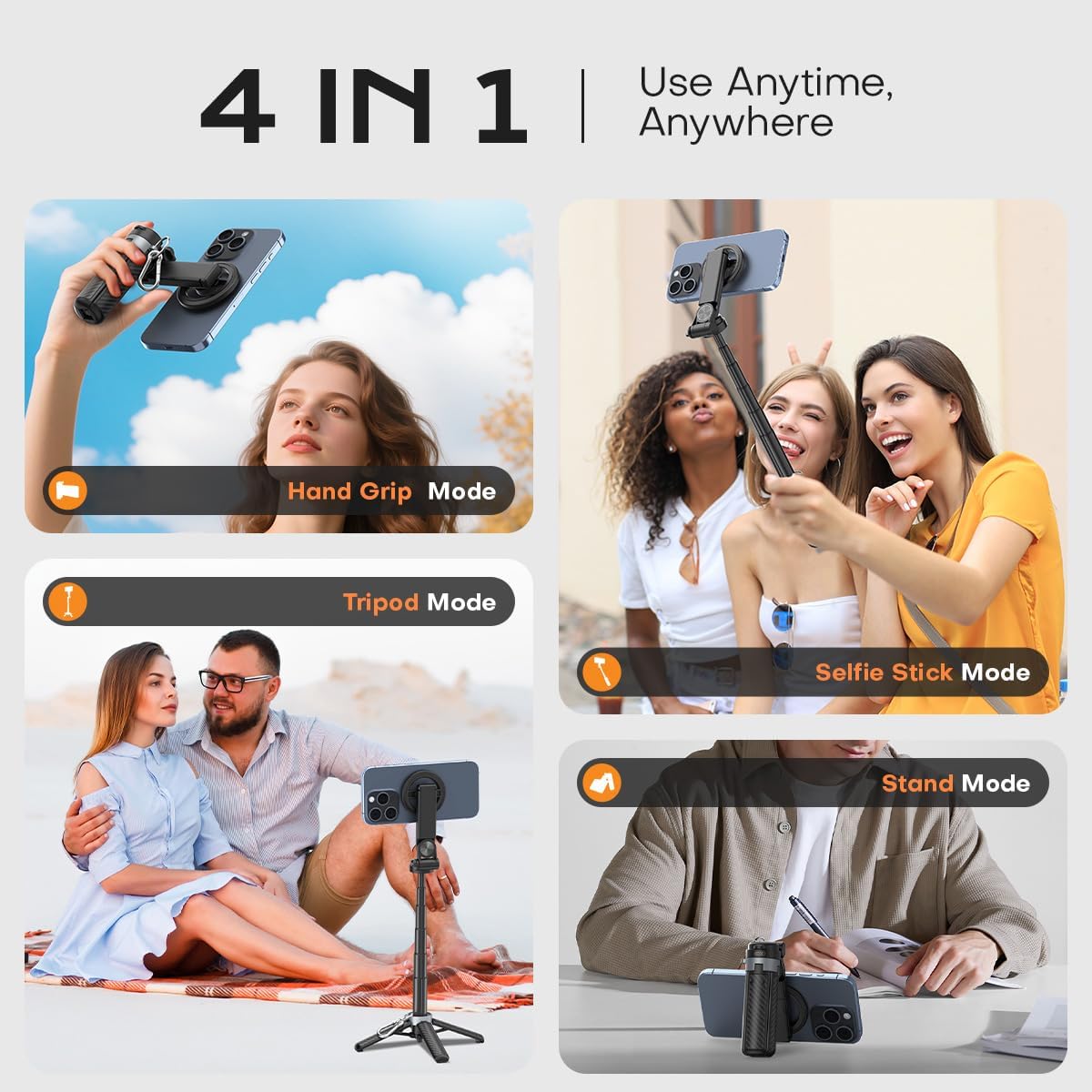 Mini Magnetic Selfie Stick,360° Rotation Carbon Fiber Cell Phone Tripod for MagSafe,Portable Magnet Selfie Stick with Remote Control,Extendable Small Travel Tripod Phone Stand for MagSafe Smartphones