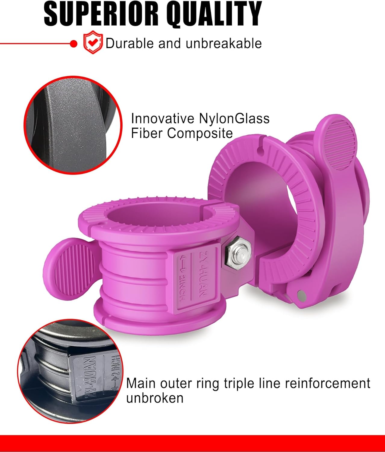 Olympic Barbell Clamps 2 inch Adjustable Barbell Clips Quick Release Pair of Locking Weight Clips for Bars