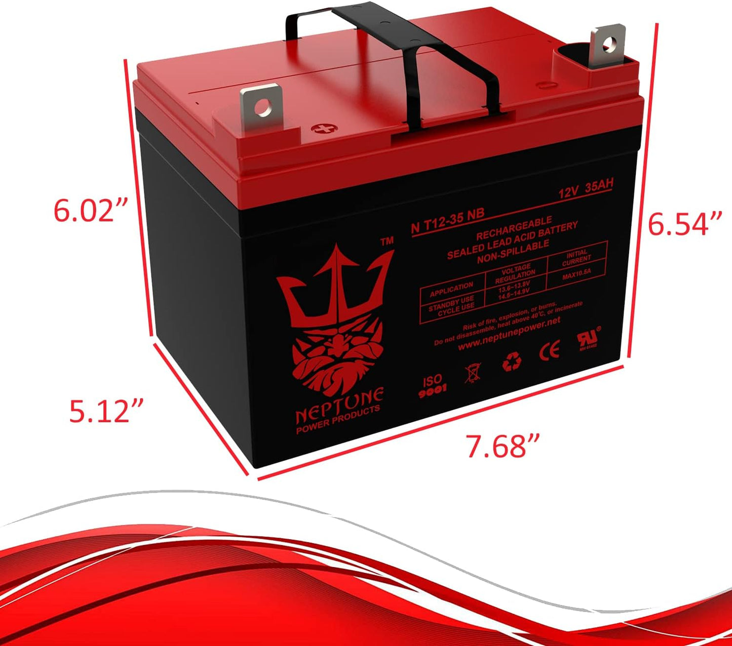 NT-12-35 NB 12V 35AH U1 Deep Cycle AGM Solar Battery Replaces 33Ah, 34Ah, 36Ah Brand Product