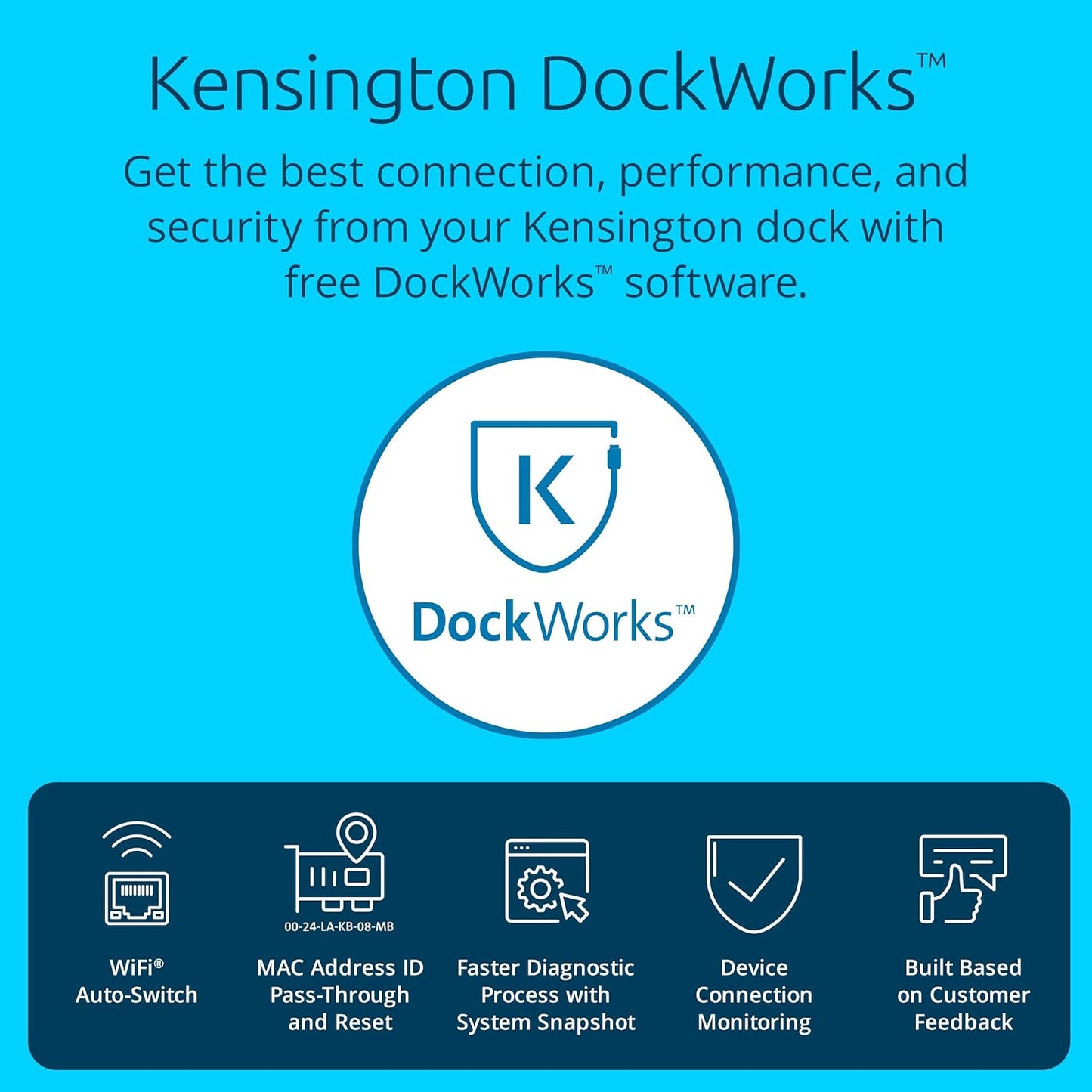 Kensington Triple Display USB-C Docking Station with 100W PD for Dell, HP, Lenovo, Acer, ASUS, Razer, Surface (Black)