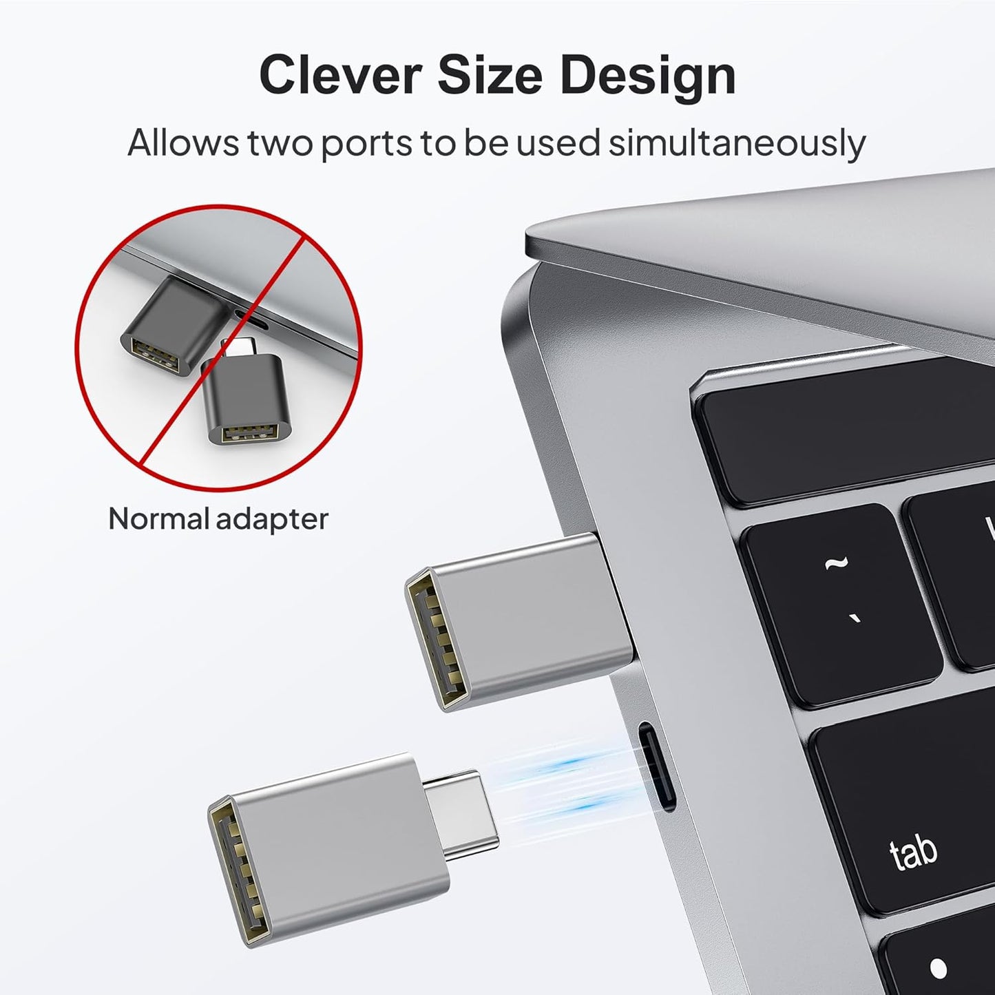 Elebase USB C Adapter for New iPhone 16 4Pack,USBC Male to USB 3.0 Female Adapter,Type C Thunderbolt 4 OTG Converter for Receivers Dongles,Hard Disk,Printers,Camera,Tablet,Laptop,Microsoft Surface