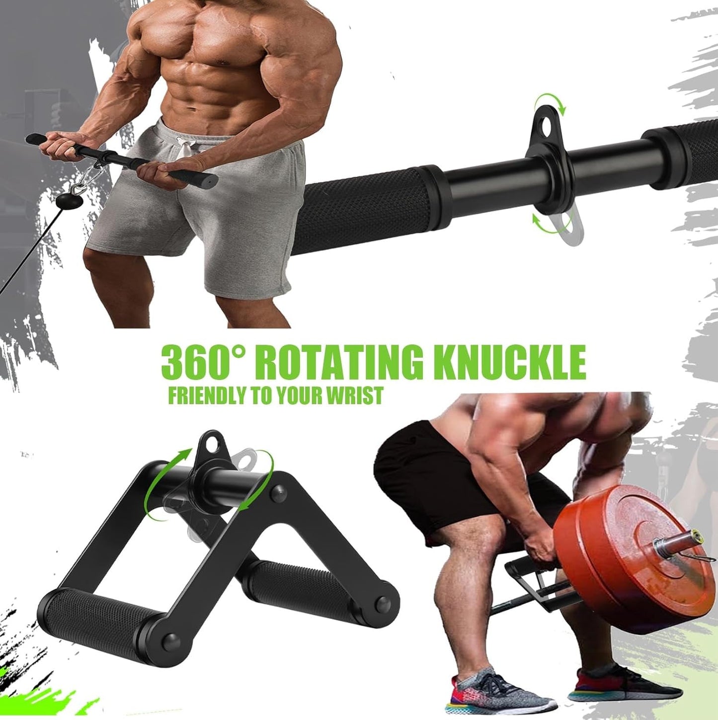 Cable Machine Attachment,LAT Pulldown Attachments Upgraded 1.3 Inch Comfort Grip Cable Attachments for Gym, Triceps Rope Bar,V Bar ,Double D Bar,Homr Gym Accessories