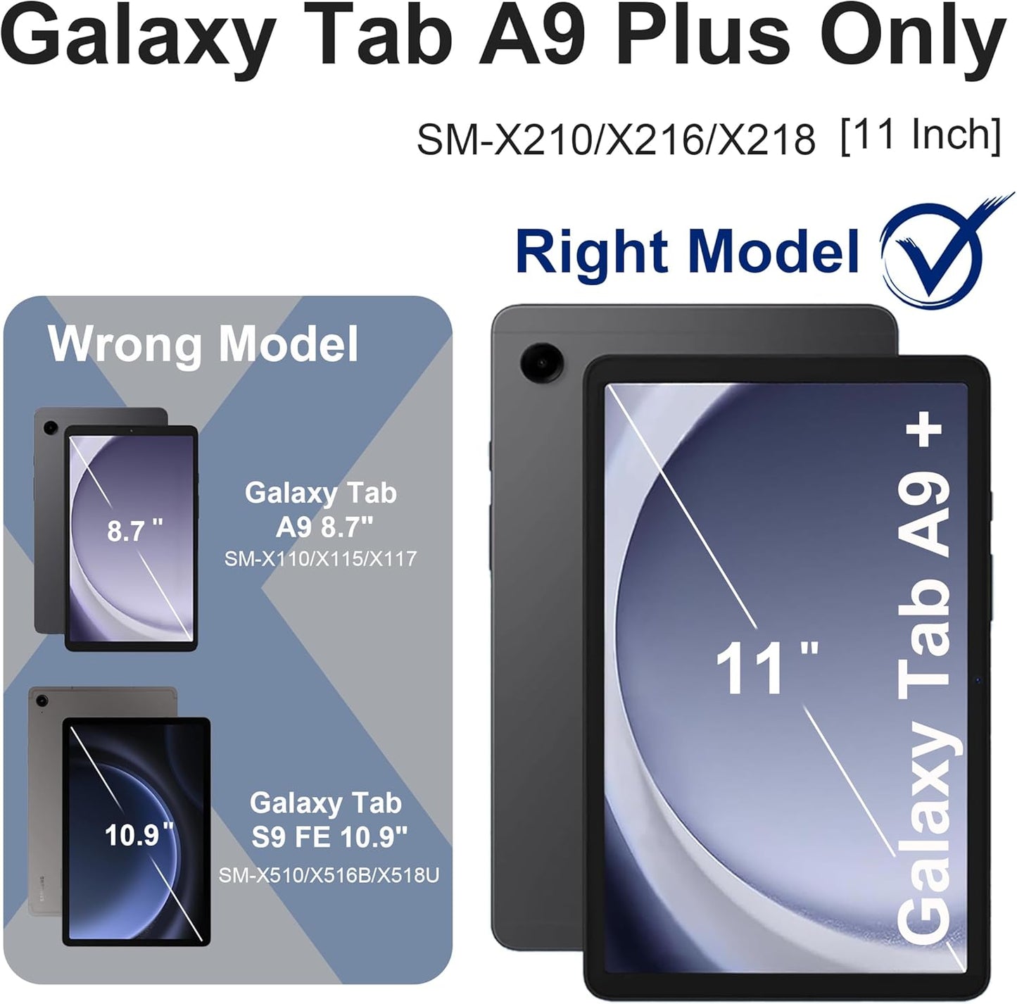 for Galaxy Tab A9 Plus Case 11 Inch, Rugged Case for Samsung Galaxy A9+ Tablet with Screen Protector 360 Rotating Stand Shoulder Strap Pen Holder, 2023 Model(SM-X210/X216/218), Purple Rose