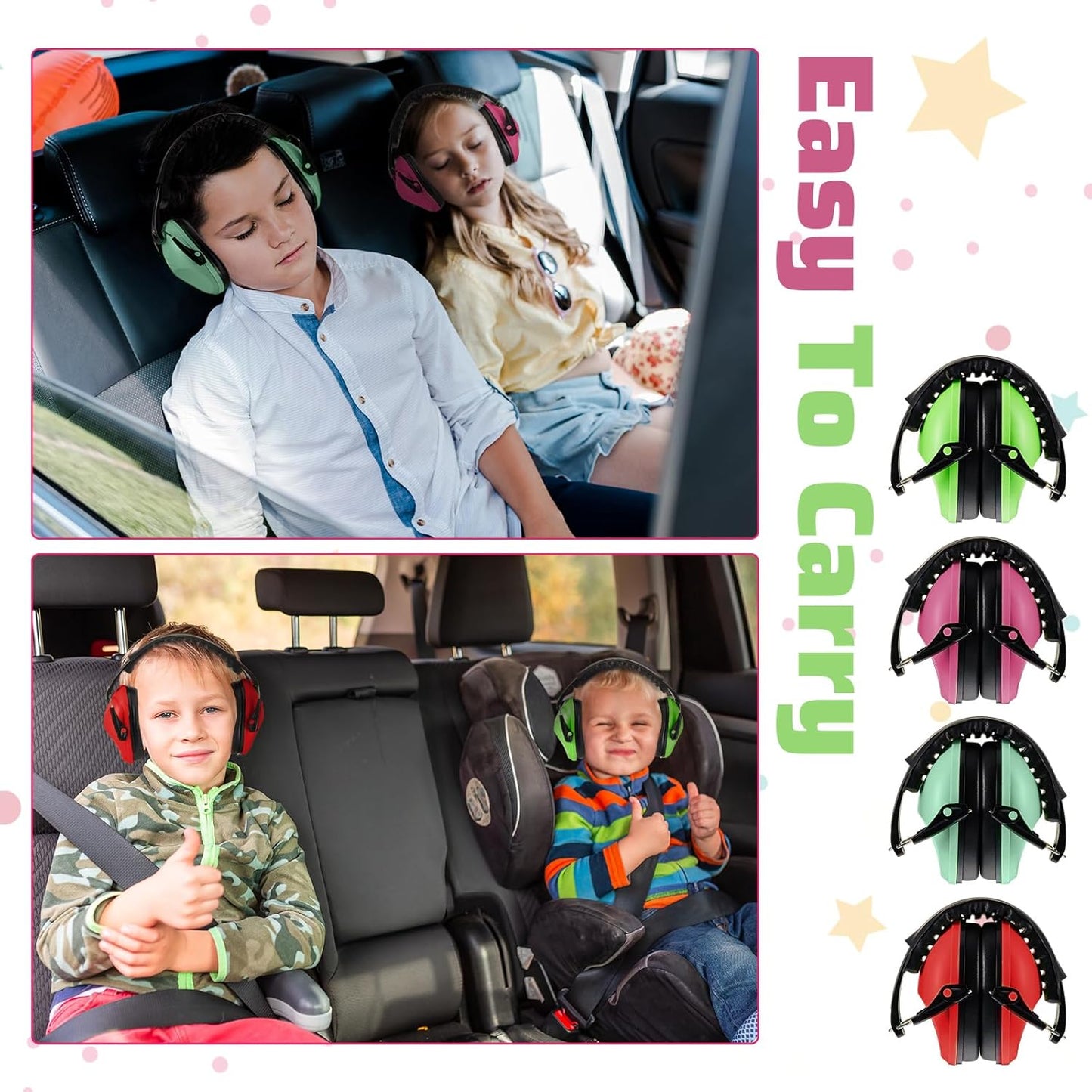 Amylove 12 Pcs Kids Ear Protection Noise Cancelling Headphones Ear Muffs Bulk 27db Adult Noise Reduction Hearing Earmuff(Universal Fit (kids & Adults),Cute Style,Classic Color)