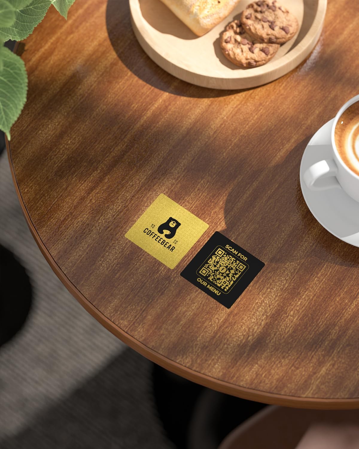 MUNBYN 2x2 Inch Gold Transparent Thermal Labels, Square Fine Glitter Printable Thermal Stickers for Small Businesses, 500 Labels/1 Roll