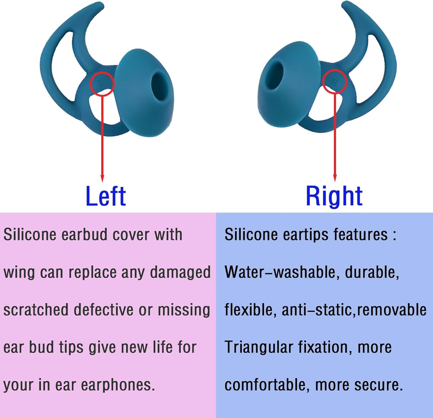 Medium Earbud Tips Silicone Replacement Ear Tips Compatible with Bose Quietcomfort and Sport Headphone Rubber Tips Earbud Cap 3 Pairs