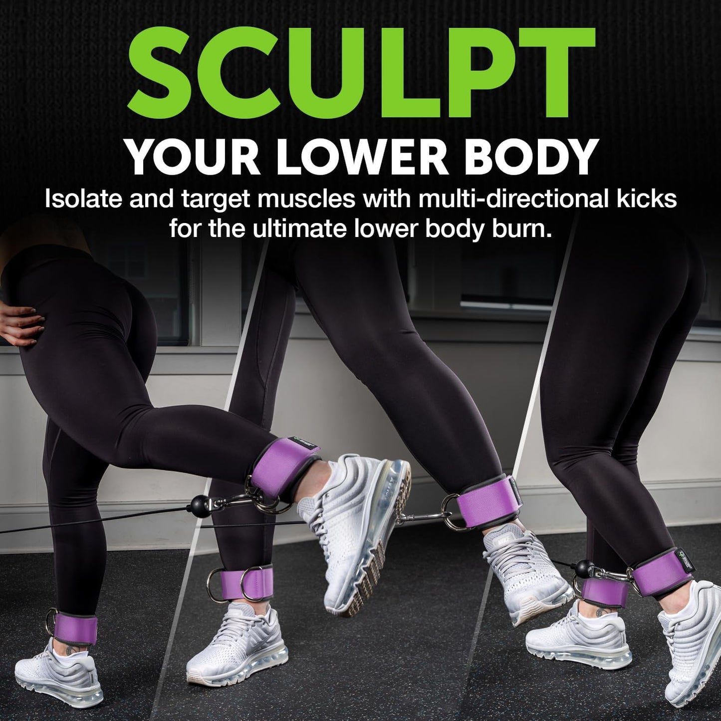 Gradient Fitness Ankle Straps (2 Pack) | Ankle Strap for Cable Machine, Ankle Bands for Working Out, Cable Ankle Strap