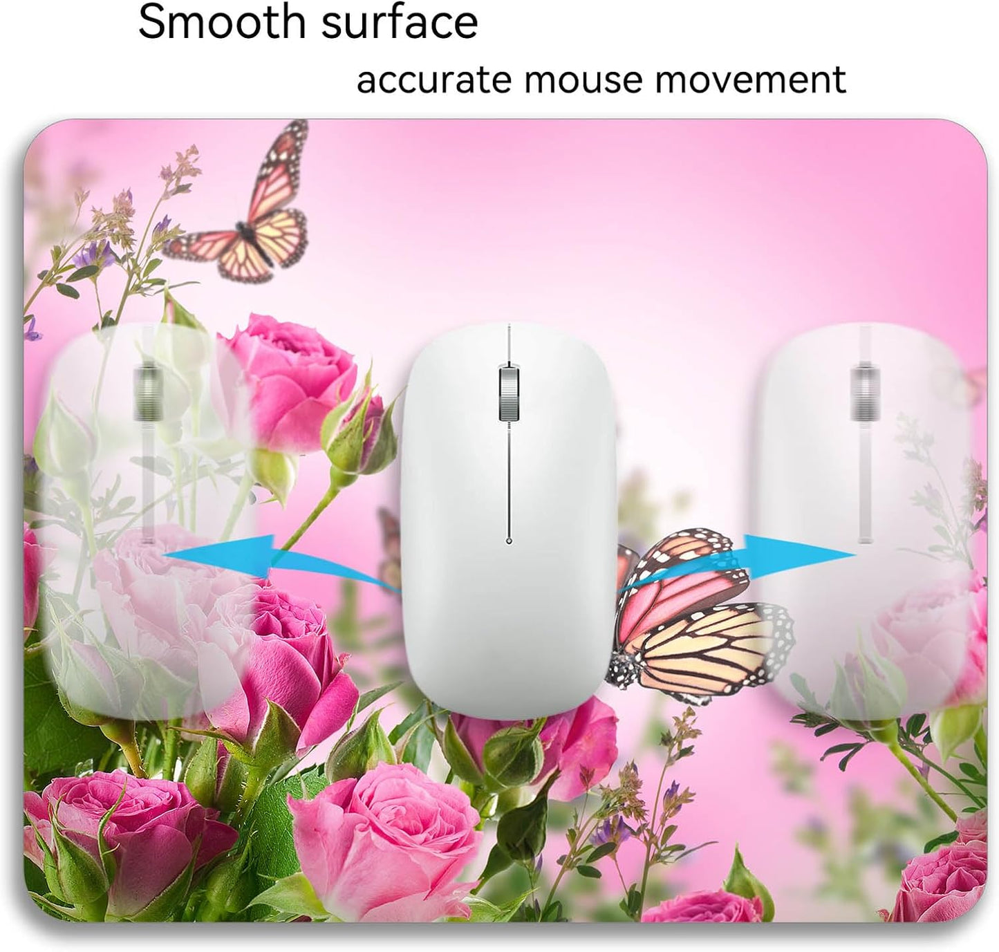 Beautiful Flowers Plants Mouse Pad Rubber Base Mouse Mat Non-Slip Mousepad for Office Desk Laptop Computer Mouse Pads