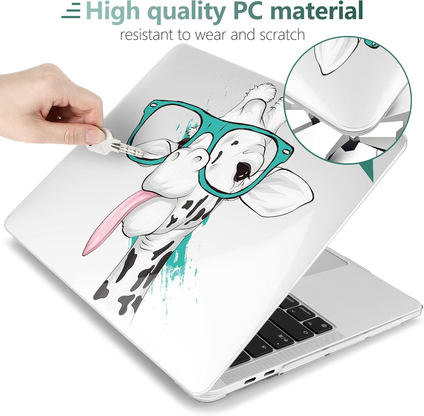 MEEgoodo Case for MacBook Pro 13 inch 2022 2021 2020 New A2338 M2/M1 A2251 A2289, Laptop Hard Shell Cases with Keyboard & Camera Cover Compatible Case, Funny Giraffe, (A2338/A2251/A2289)