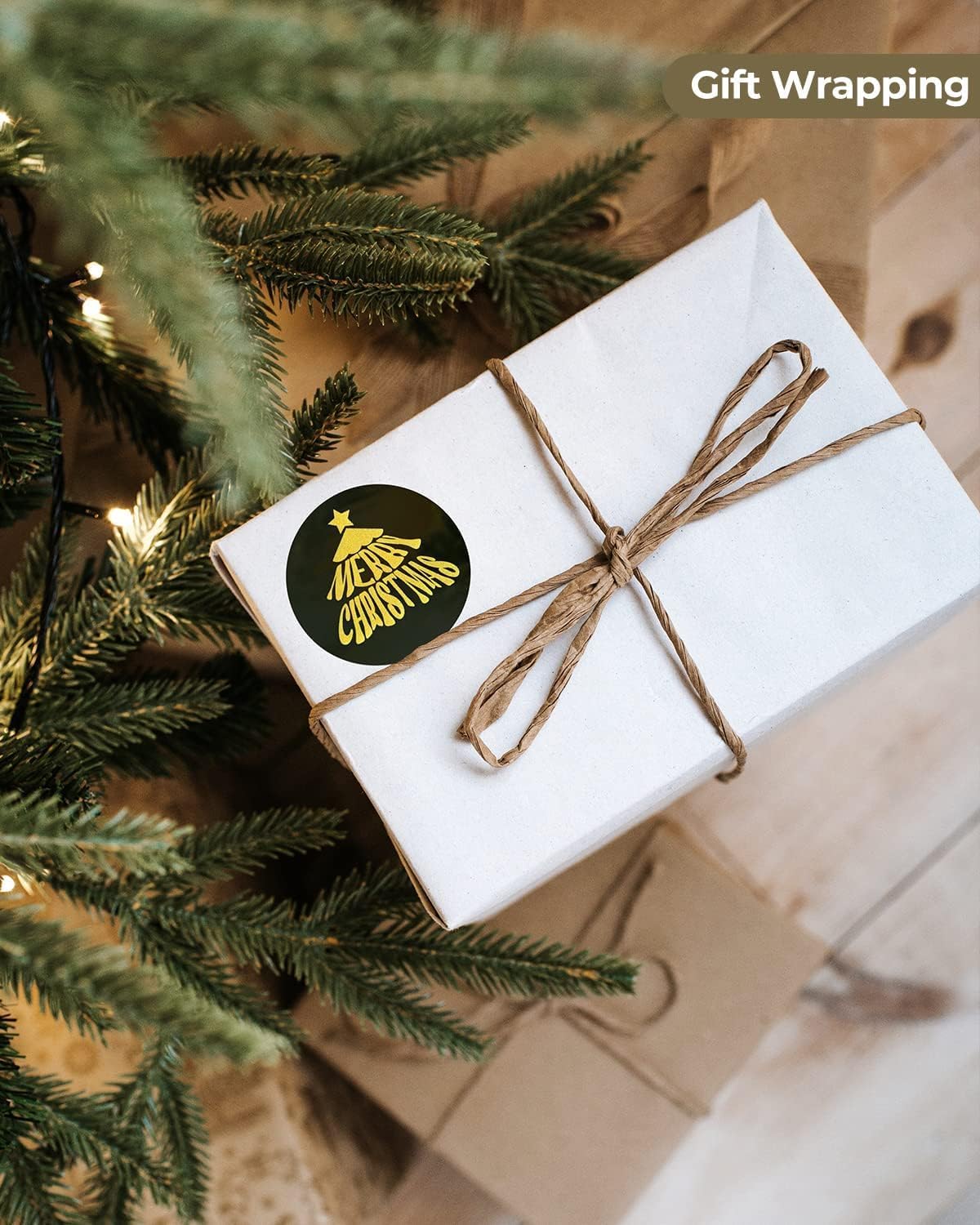 MUNBYN 2 Inch (50.8X 50.8mm) Gold Transparent Thermal Labels, Round Fine Glitter Printable Thermal Stickers for Small Businesses, 500 Labels/1 Roll