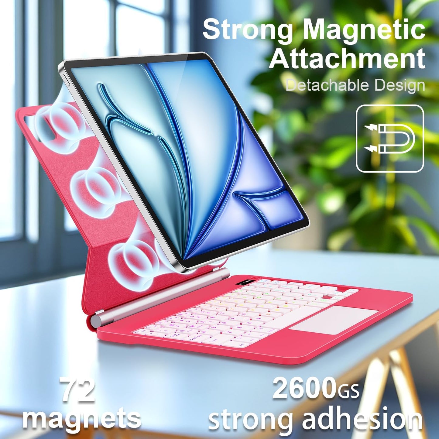 Keyboard Case for iPad Air 13 inch (M3 2025/M2, 2024),iPad Pro 12.9 inch (3/4/5/6th Gen),Magic-Style Magnetic – Floating Cantilever Stand – Backlit Keyboard Case with Multi-Touch Trackpad