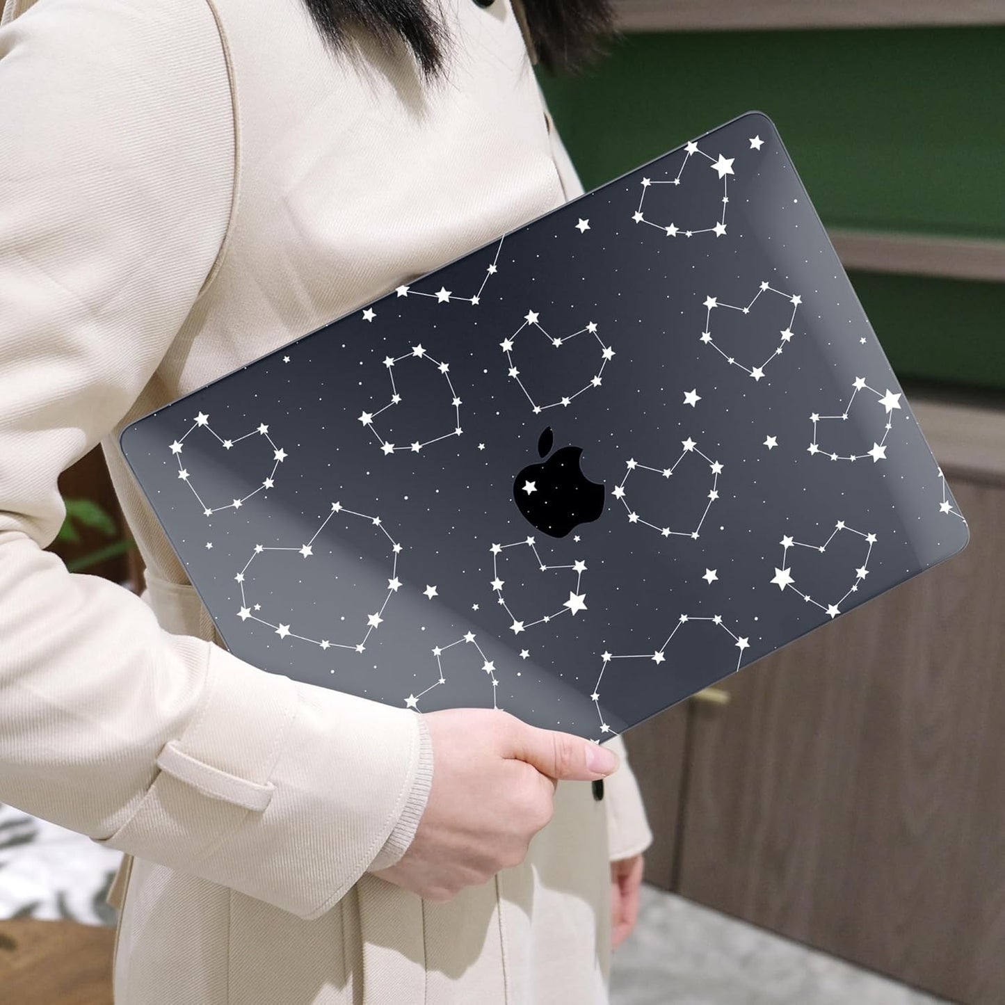 MEEgoodo Case for MacBook Pro 13 inch Case 2022 2021 2020 A2338 M2/M1 A2251 A2289, Laptop Hard Shell with Keyboard & Camera Cover Compatible with 13 inch MacBook Pro,Constellations & Hearts