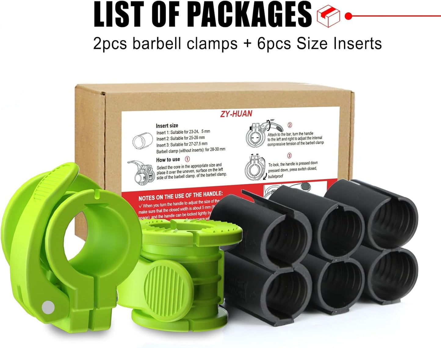 Barbell Clips 1 Inch Quick Release Weight Clamps 0.9-1.18inch Multi-Size Adjustable Olympic Clamps for Bars