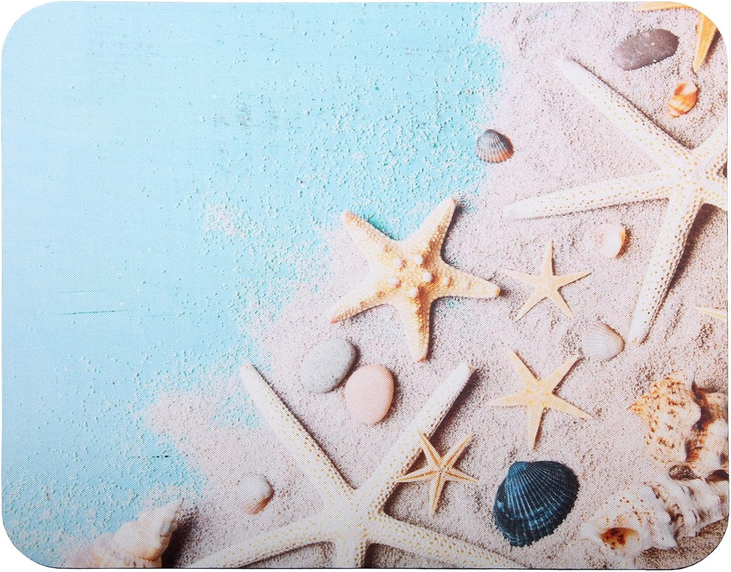 Mouse Pad, Gaming Mouse Pad, Non-Slip Rubber Base Mouse Mat with Designs for Laptop, Computer & Office, 9.5 x 7.9 x 0.12 inches (Starfish on Beach)