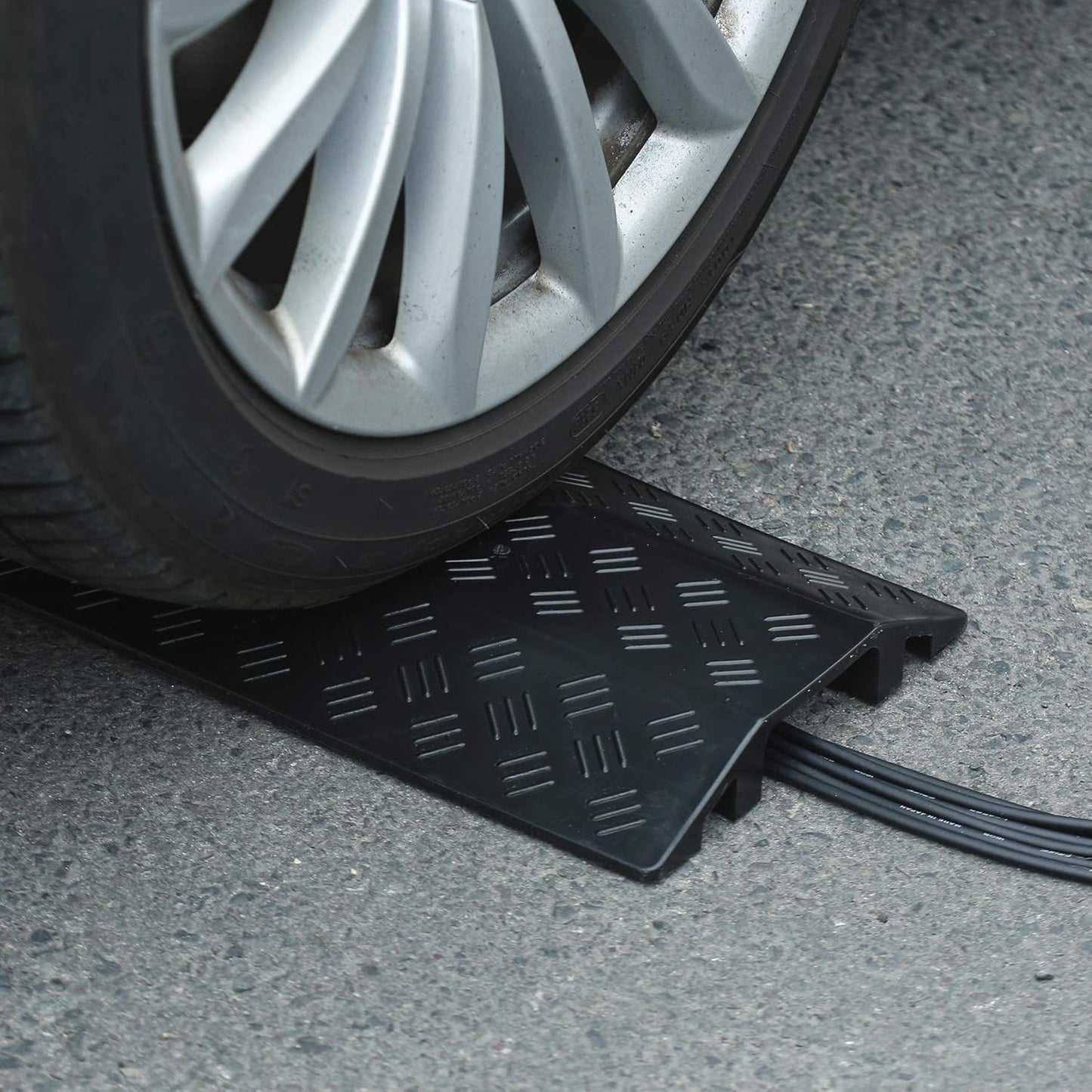 Medium 3 Pack - Floor Cord Cover Cord Protector Drop Over Drop Trak Cable Ramp for Office Warehouse - Black