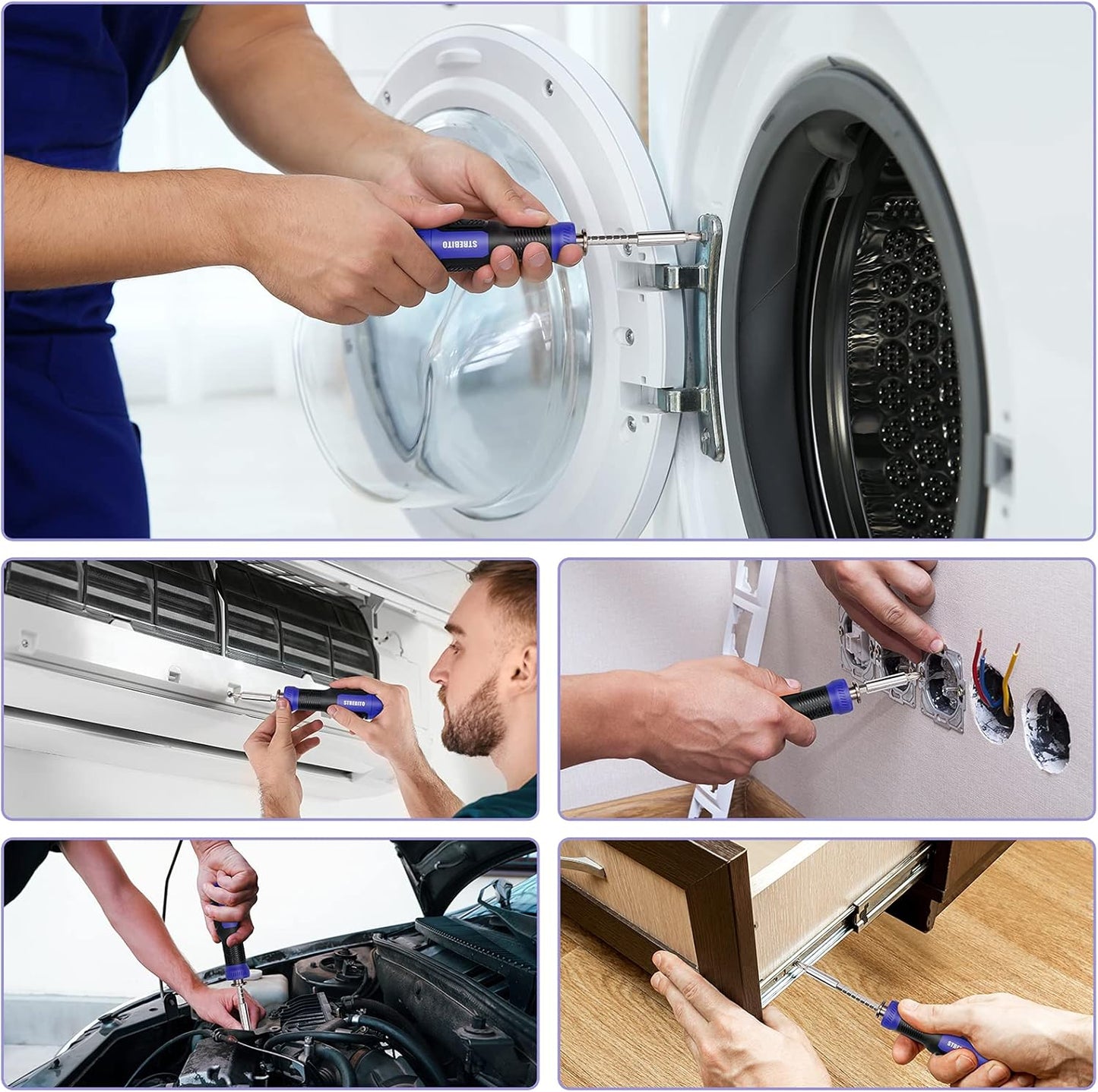 STREBITO Precision Screwdriver Set 191-Piece Multi-Bit Screwdriver 1/4 Inch Nut Driver Home Improvement Tool Electronic Repair Kit for Computer, iPhone, Laptop, PC, Cell Phone, PS4, Xbox, Nintendo