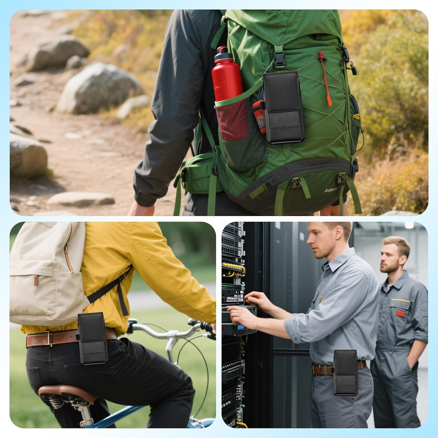 Mopaclle Phone Holster with 360° Rotating Clip,Cell Phone Belt Holder Compatible with iPhone 17 Pro Max/Air,iPhone 16 Pro Max,15 14 Pro Max & Plus,Galaxy S25+/S24+/S23+ & FE Models, Fit with Case On