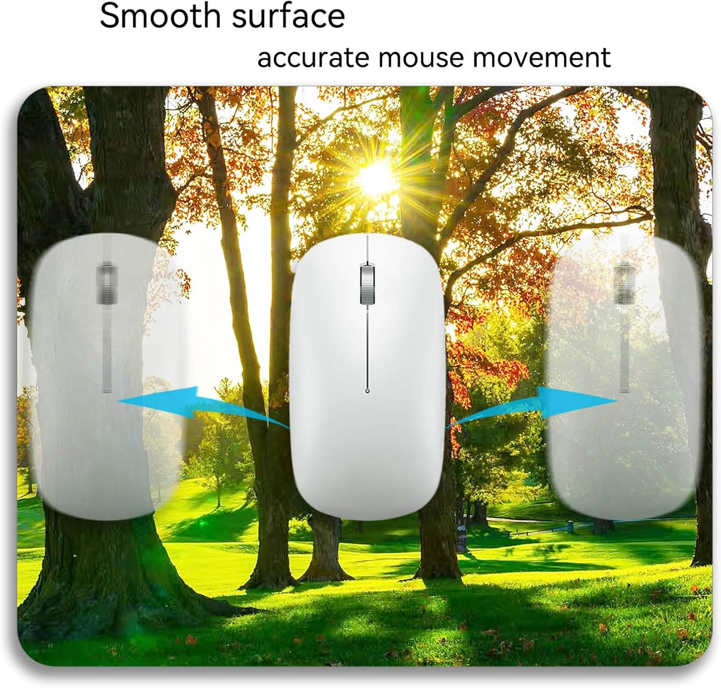 Beautiful Natural Scenery Forest Design Mouse Pad Mat Rectangle Non-Slip Rubber Base Mousepad