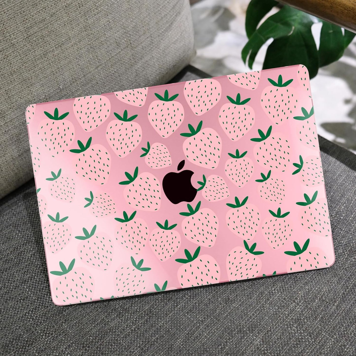 MEEgoodo Case for M4/M3/M2 MacBook Air 13.6 inch Case 2025 2024 2022, Fit Model A3240/A3113/A2681, Laptop Hard Shell with Keyboard Cover Compatible with MacBook Air 13 inch, Minimalist Strawberry
