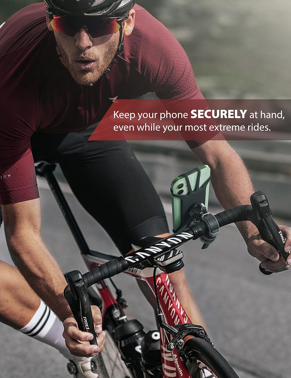 New 2025 Motorcycle & Bicycle Phone Mount - The Most Secure & Reliable Bike Phone Holder for iPhone, Samsung or Any Smartphone. Stress-Resistant and Highly Adjustable. +100 to Safeness & Comfort