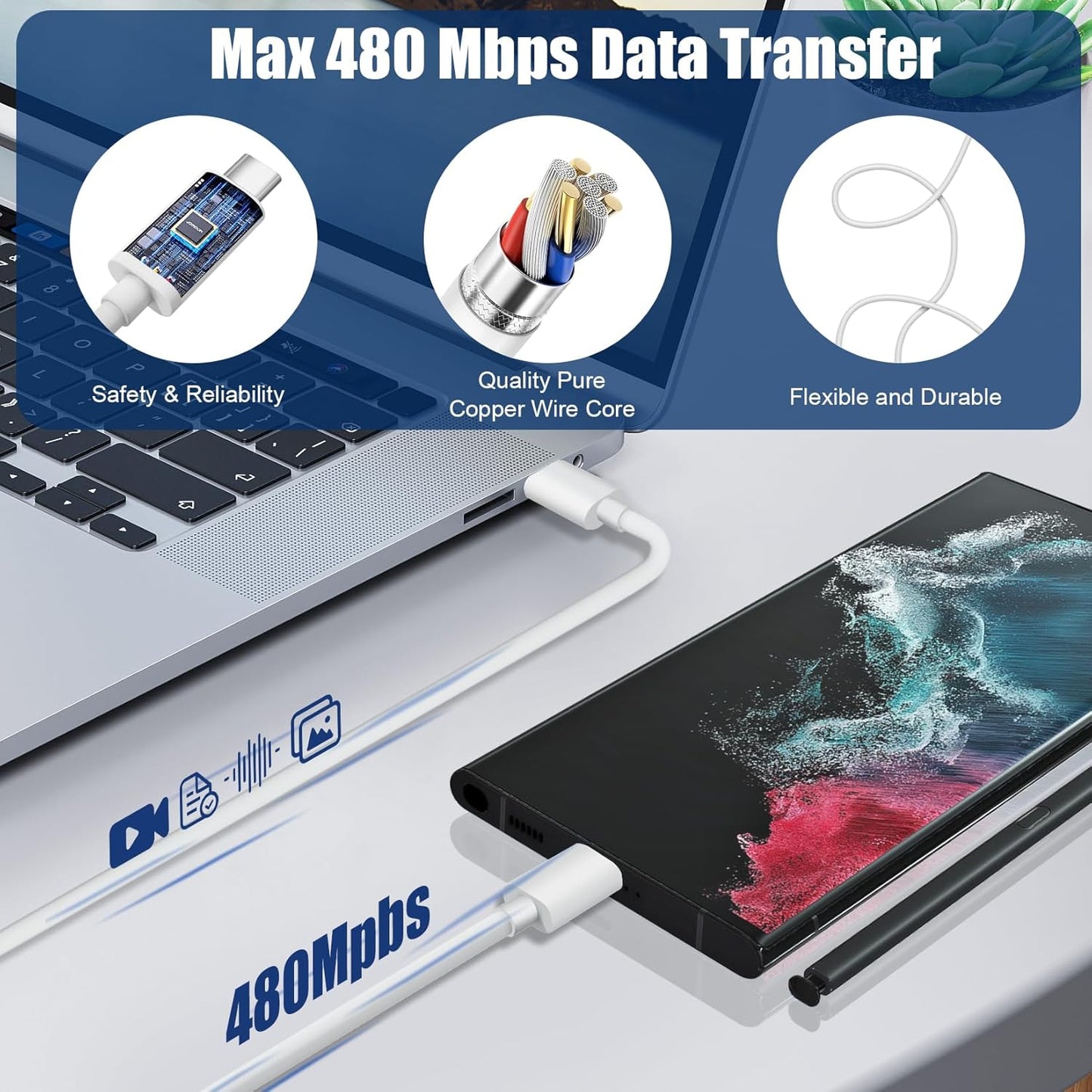 Samsung Fast Charger 2Pack 10FT Long USB C Samsung Charger Fast Charging Cord 25W USB C Chargers Fast Charging Block,Type C Wall Chargers for SamsungGalaxy S25 Ultra/S25+/S24+/S23/S22/S21/S20/A54/A16