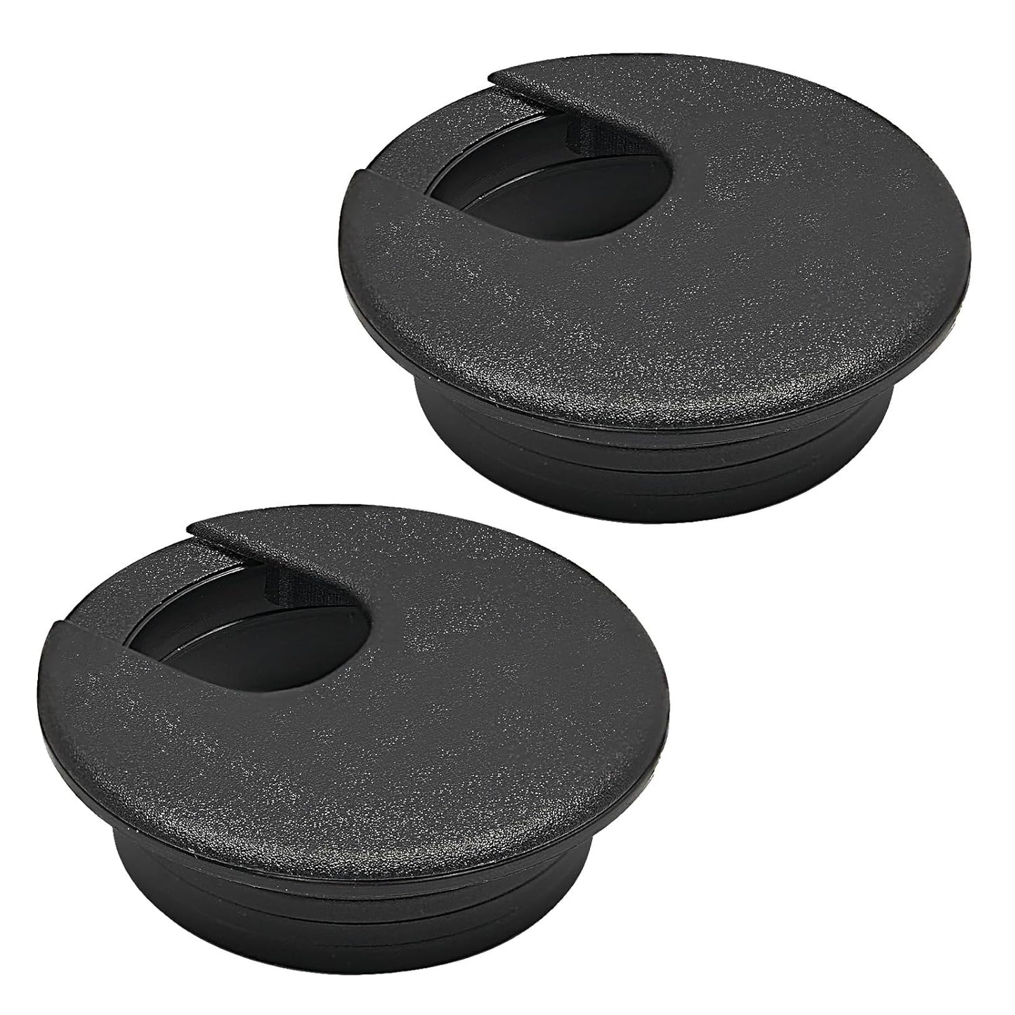 Desk Grommet 1-3/8" (35 mm), Desk Cord Hole Cover, Cable Grommet ABS Plastic, Desk Hole Grommet for Office and Home Table Cable, Detachable Cable Cord Organizer (Black 2 Pcs)