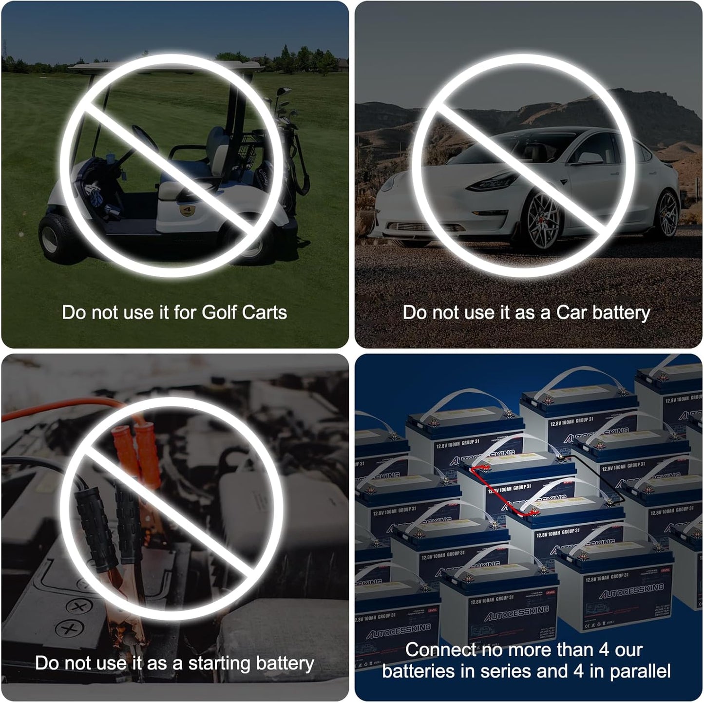 12V 100Ah BCI Group 31 LiFePO4 Battery, 100A BMS Rechargeable Lithium Battery with Low-Temp Protection, Up to 15000 Cycles Perfect for RV, Camping, Solar, Off-Grid and Boat