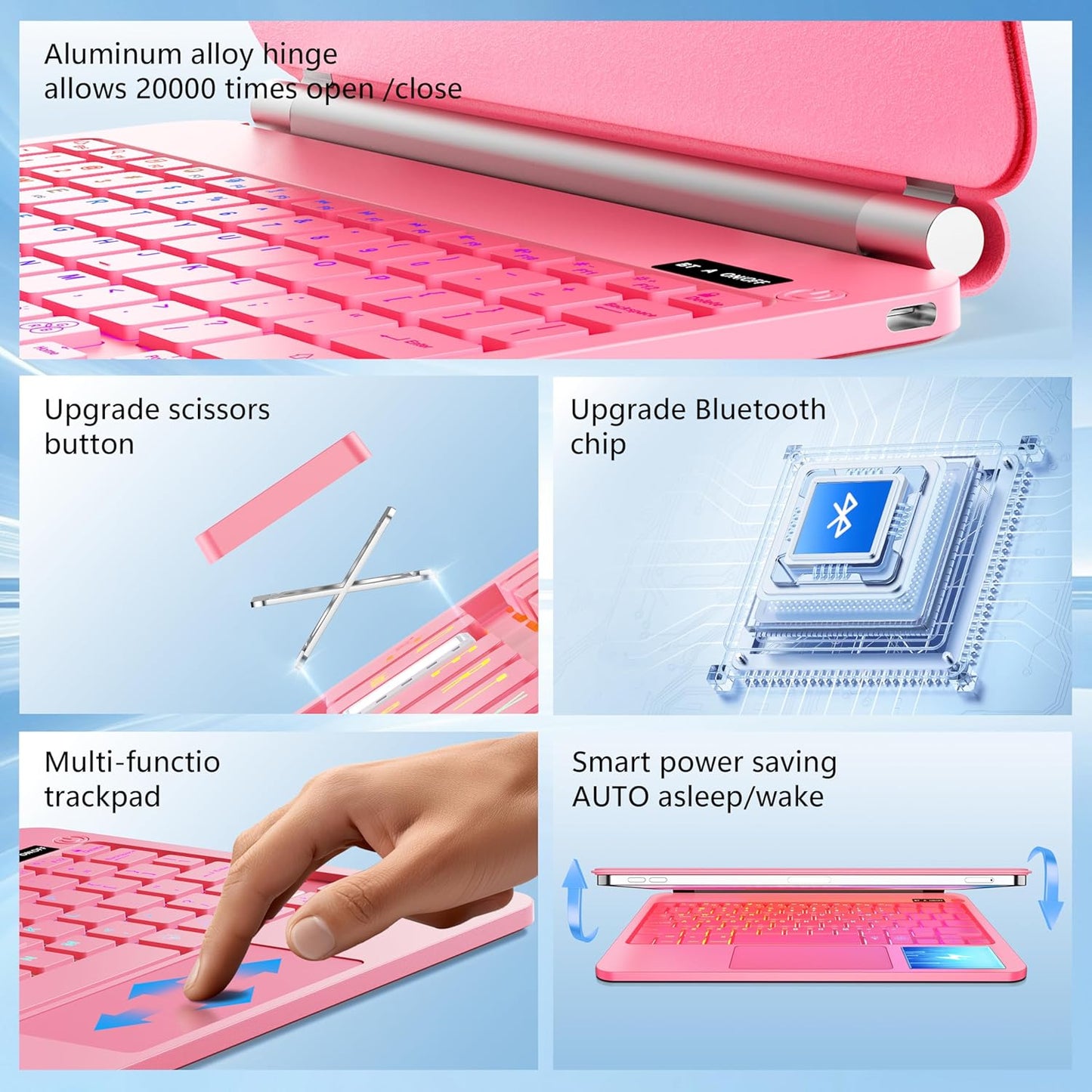 Keyboard Case for iPad Air 11-inch (M3 2025 / M2 2024) & iPad Pro 11 inch(1st/2nd/3rd/4th Generation),Magic Magnetic Backlit Keyboard Case with Multi-Touch Trackpad- Easy-Set Floating Cantilever Stand