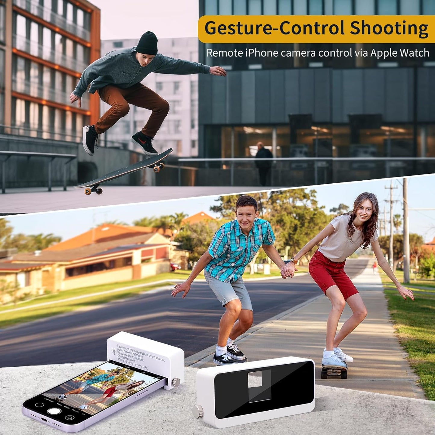 YZS Phone Camera Lens/Camera Mirror Adapter for iPhone 14 Pro/15/15 Pro/16/16 Pro ONLY - Overhead Shot & Unique POV Accessory for Content Creators, Tabletop Recording, Pet Videos & DIY Tutorials