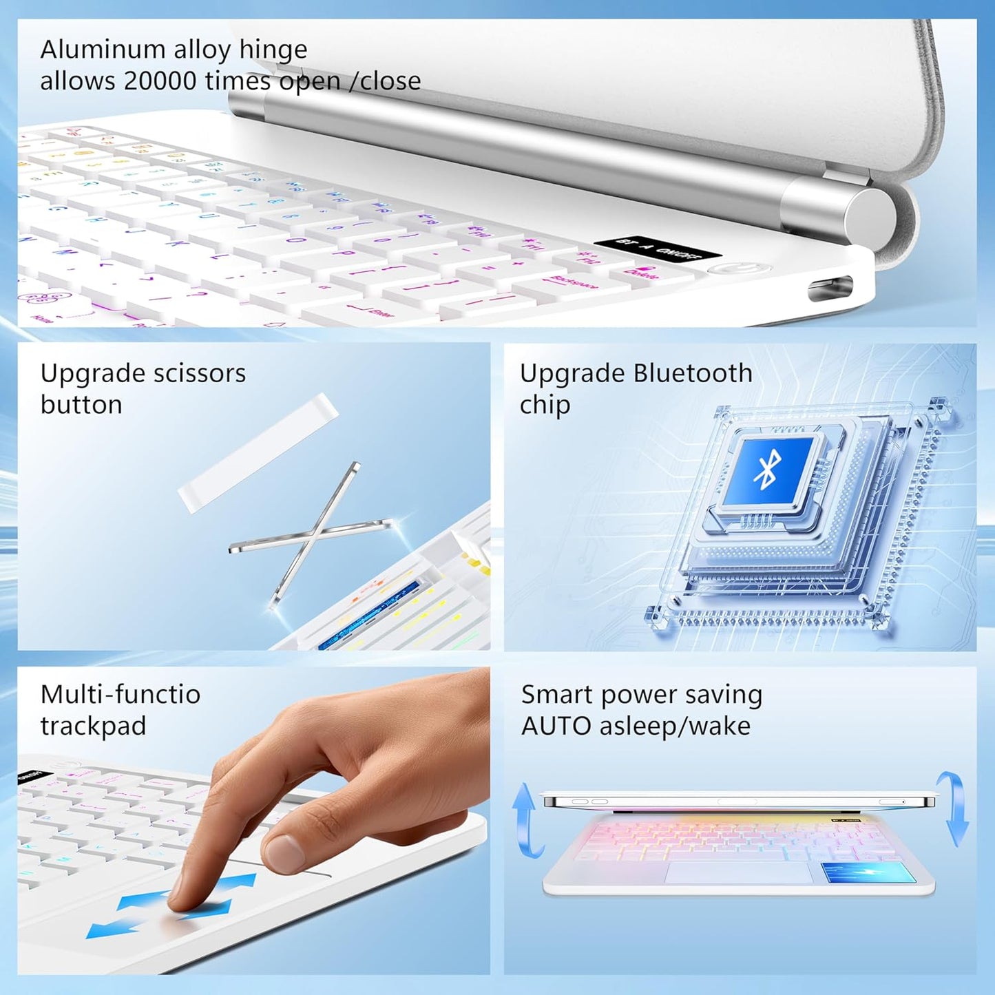 Keyboard Case for iPad Air 11-inch (M3 2025 / M2 2024) & iPad Pro 11 inch(1st/2nd/3rd/4th Generation),Magic Magnetic Backlit Keyboard Case with Multi-Touch Trackpad- Easy-Set Floating Cantilever Stand