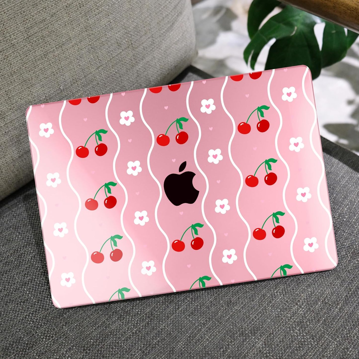 MEEgoodo Case for M4/M3/M2 MacBook Air 13.6 inch Case 2025 2024 2022, Fit Model A3240/A3113/A2681, Laptop Hard Shell with Keyboard Cover Compatible with MacBook Air 13 inch, Sweet Cherries