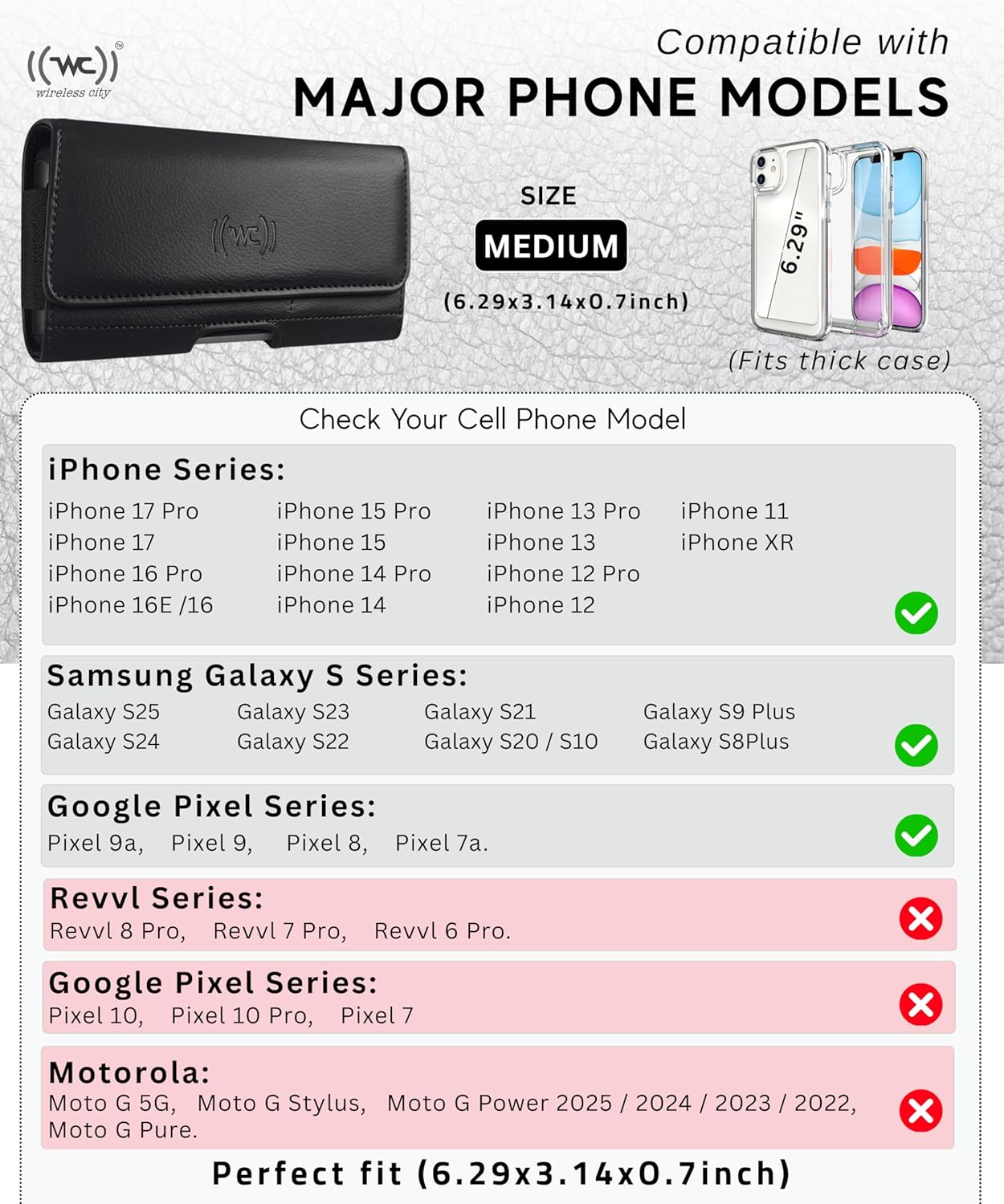 Phone Holster for Men with Credit Card Slot, Cell Phone Case, Fits iPhone 17/17 Pro 16/16 Pro 16e 15/15 Pro 14/14 Pro 13/13 Pro 12/12 Pro 11 XR– Belt Clip Carrying Phone Pouch Holder