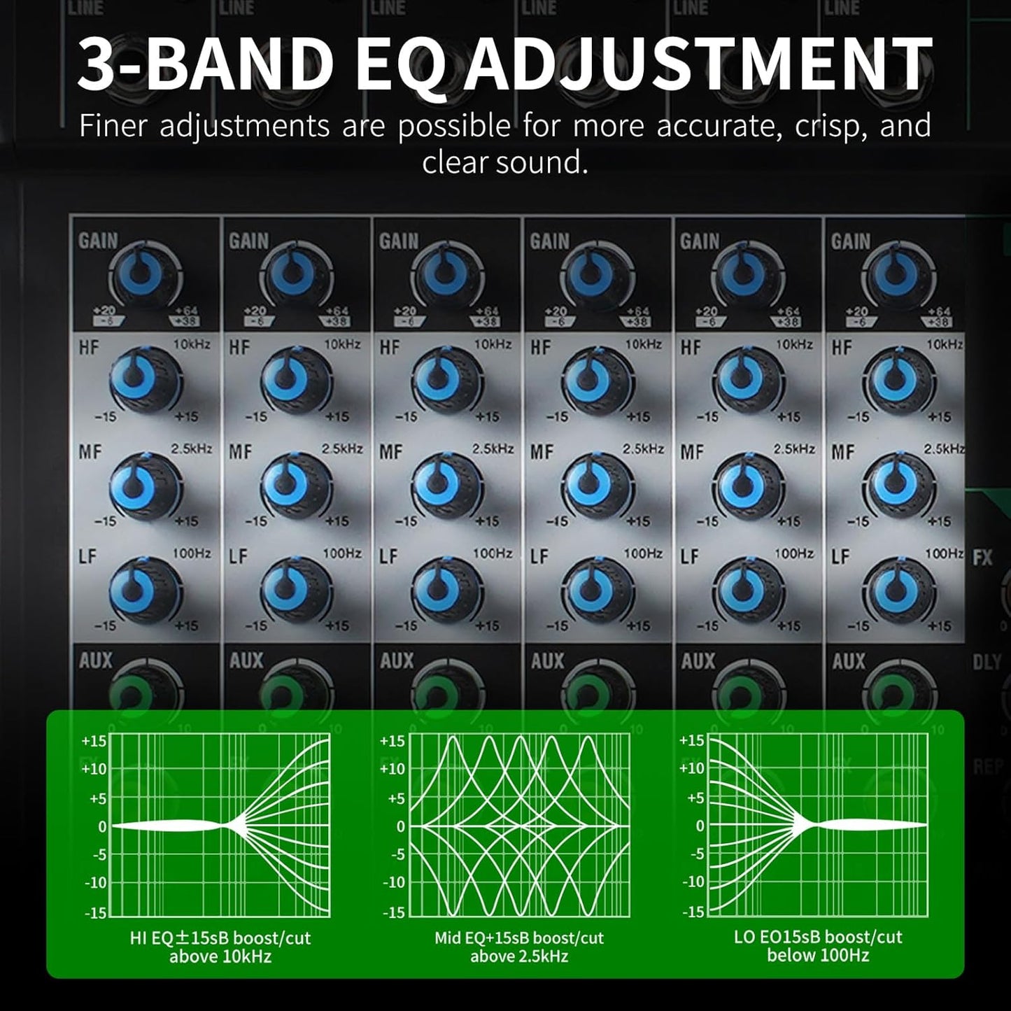 XTUGA 12 Channel Audio Mixer Sound Board Mixing Console, Audio Interface PC USB Bluetooth with 48V Phantom Digital Effect for DJ Live Recording Studio Karaoke(CT120)