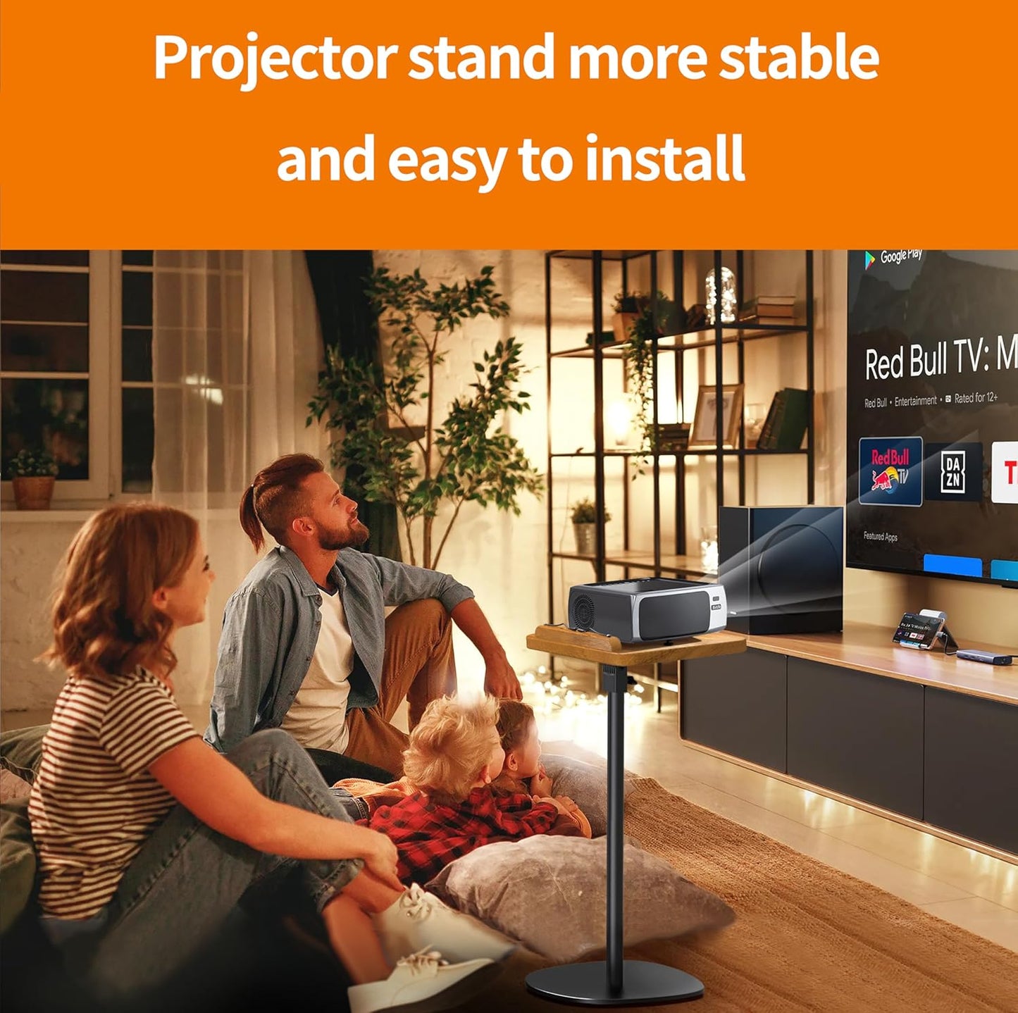 NAMON Floor Book Stand for Reading, 100% Solid Wood, Height Adjustable from 16.5" to 51", Floor Reading Stand with Page Clip for Cookbooks, Sheet Music, Projector (Without T-Shaped)