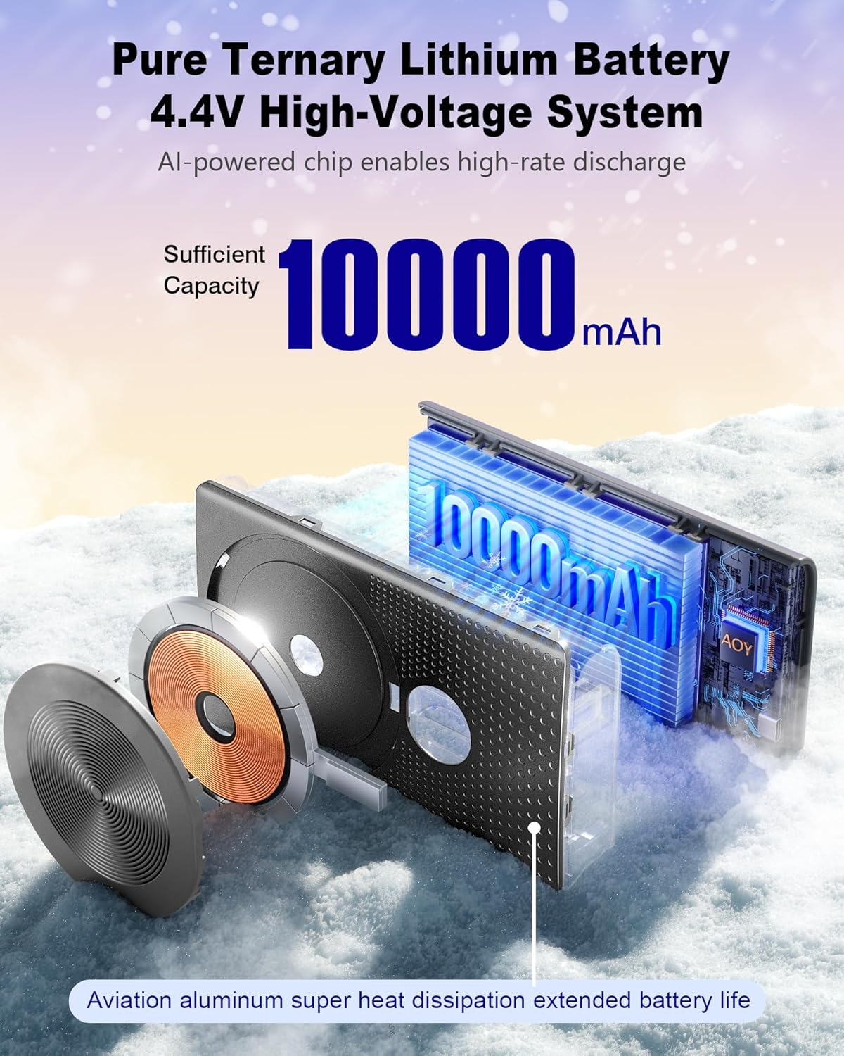 Kesguar Magnetic Portable Charger, 10000mAh 22.5W PD Super Fast Charging Wireless Power Bank. Ultra-Strong Magnet, USB C in&Out Battery Pack for Magsafe, iPhone 16/15/14/13/12 Pro Series, Black