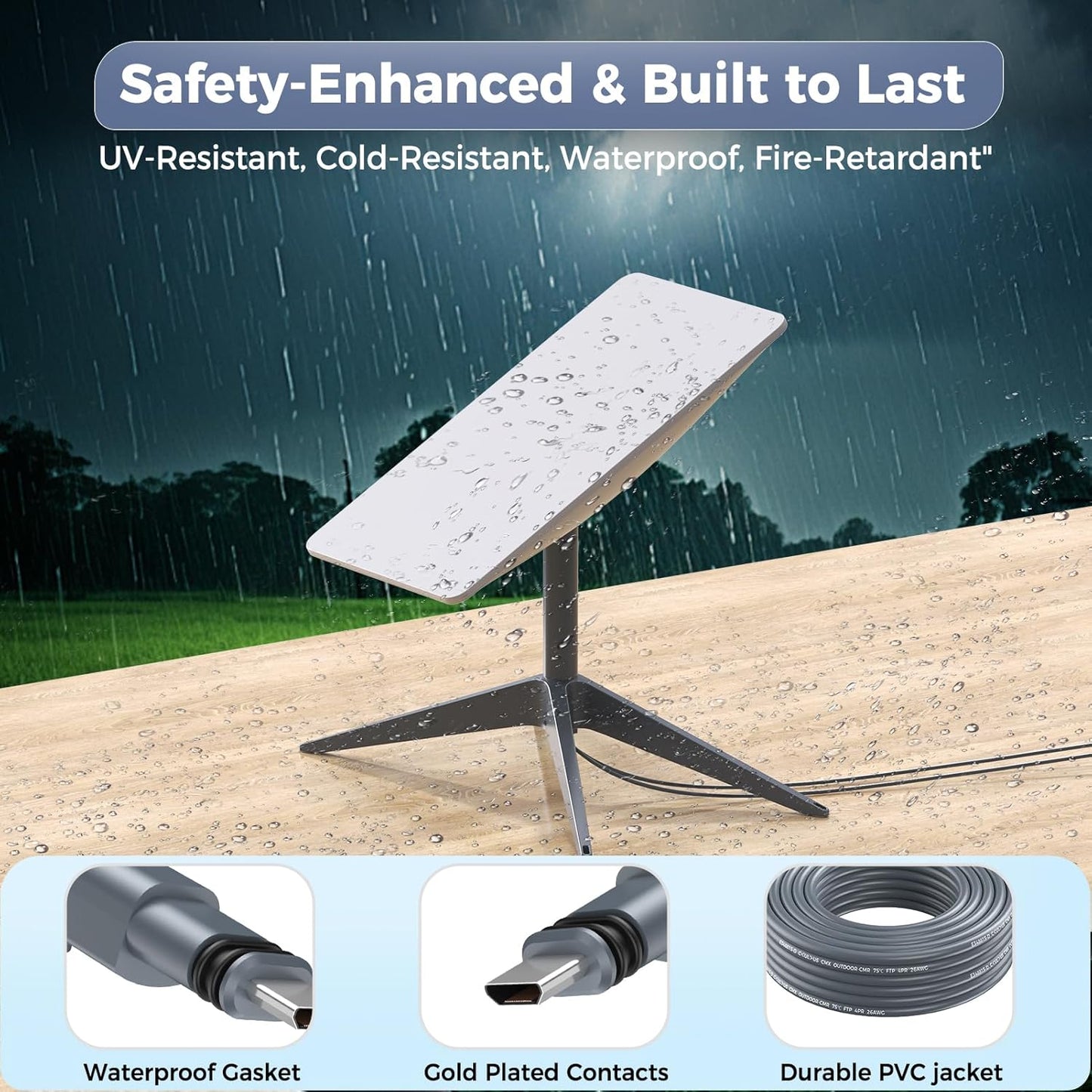 for Starlink Gen 2 Cable 33FT, Waterproof Replacement Cable for Starlink Gen 2 Standard Kit, Fast & Stable Starlink Ethernet Cord V2