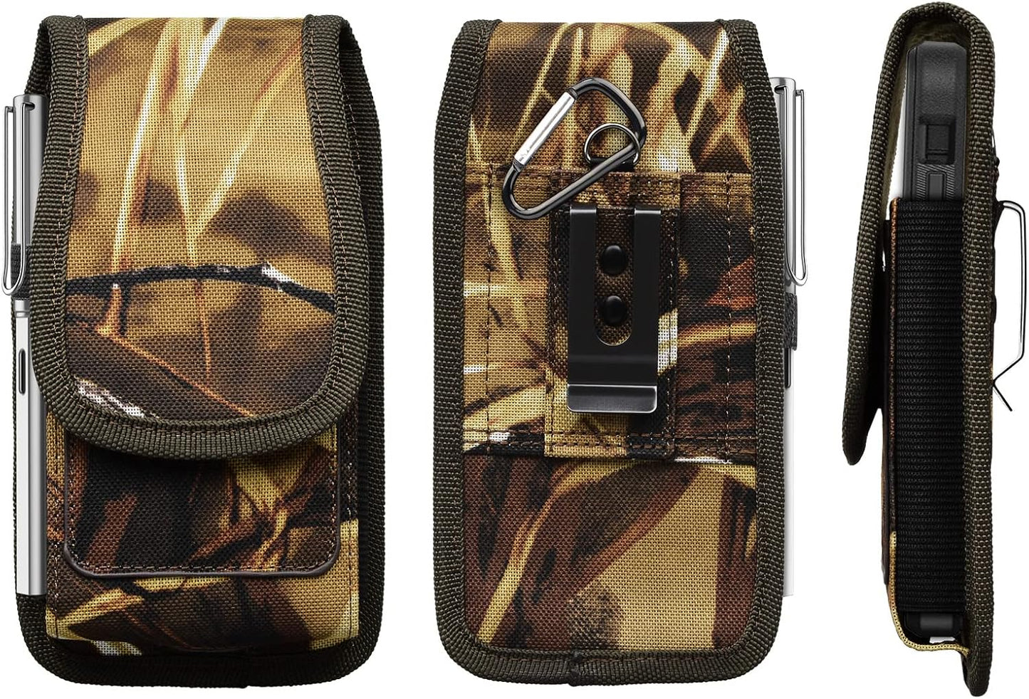 Njjex Phone Holster for Samsung Galaxy Note 20 Ultra Note 10 9 8 S25 Ultra S24 S23 S22 S21+ S20 S10 A14 A15 A16 A36 A35 5G Moto G 5G G Stylus 2025 Nylon Cell Phone Belt Clip Holder Pouch Carrying Case