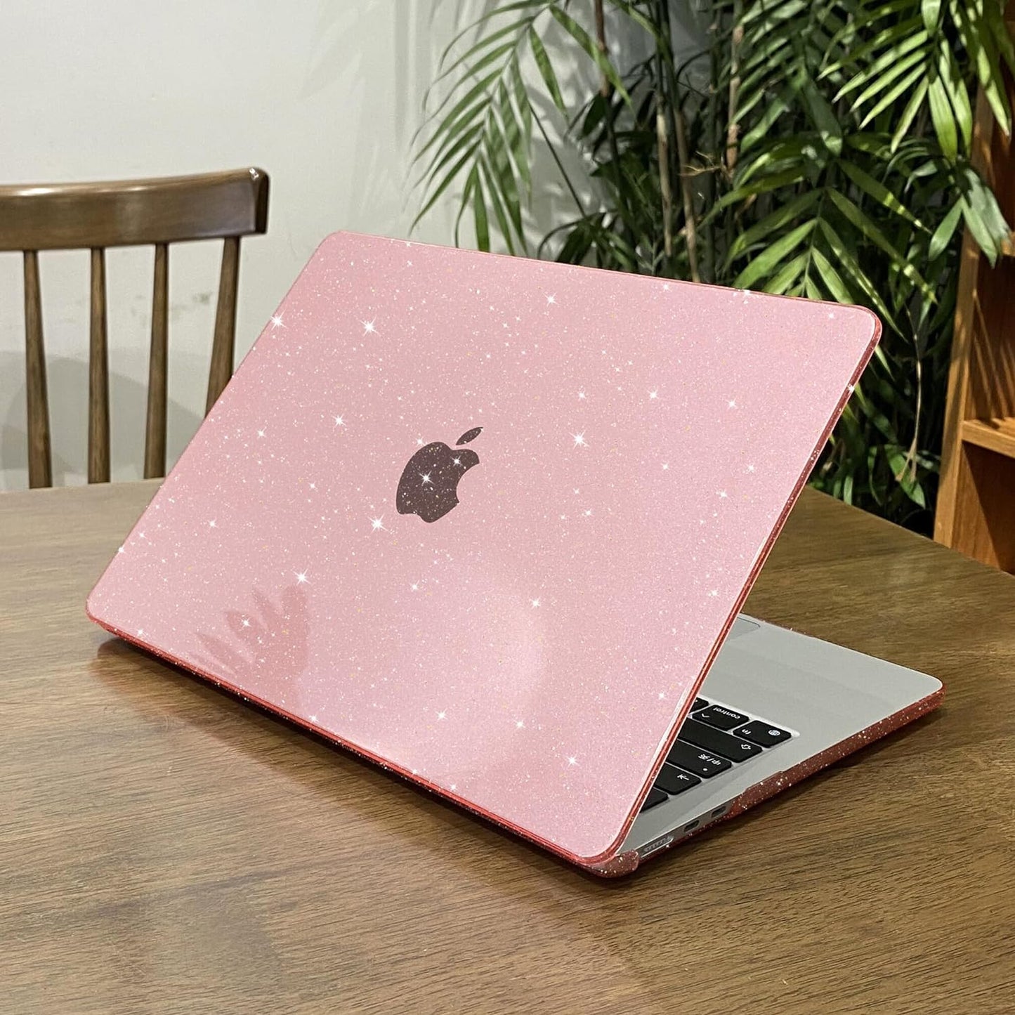 MEEgoodo Case for MacBook Air 13 inch 2021 2020 2019 2018 Released A2337 M1 A2179 A1932 with Touch ID, Thin Soft PC Hard Shell with Keyboard Cover Compatible with MacBook Air Case 13.3, Glitter Pink