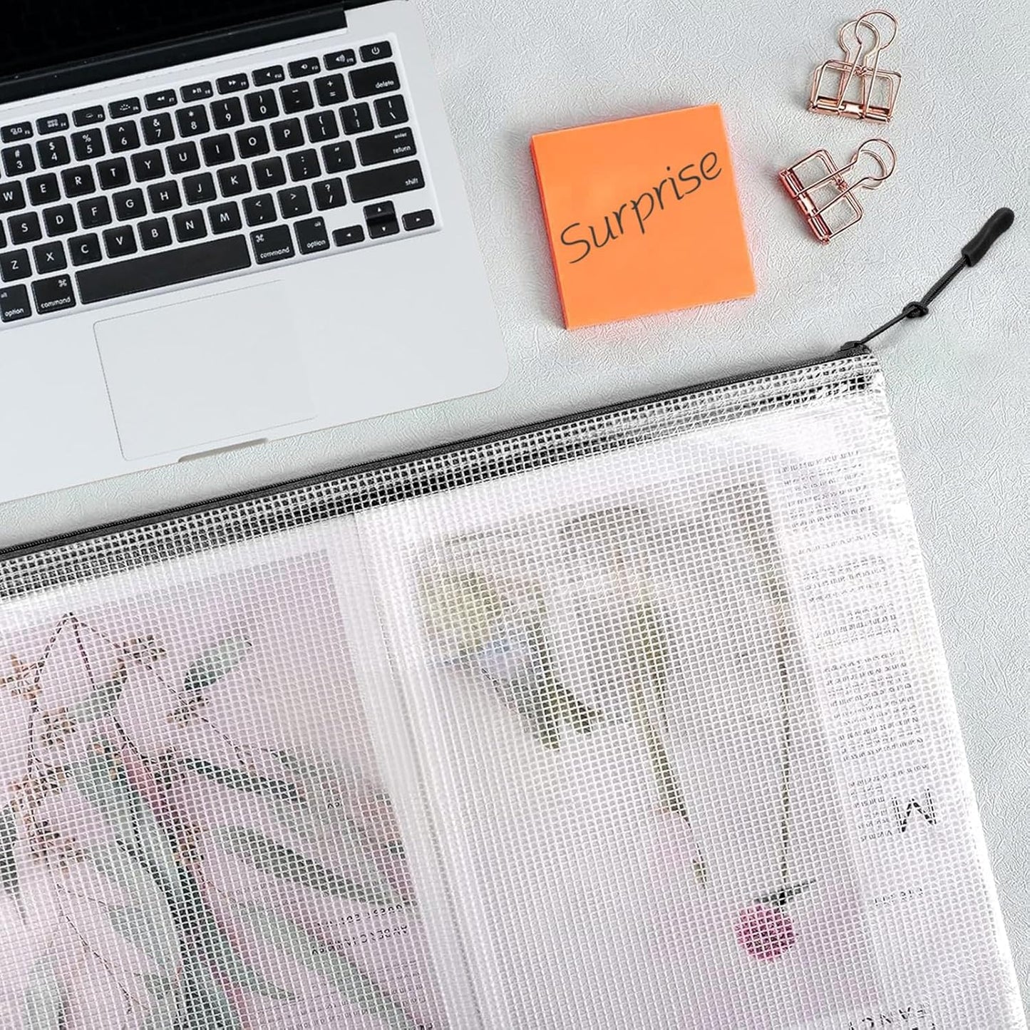 24pcs Mesh Zipper Pouch, Puzzle Storage Bags, A3 17x12 Inches Large Reusable Zipper Pouches for for Classroom Office Supplies Organizing, Extra Large Zipper Bags, Board Game Storage