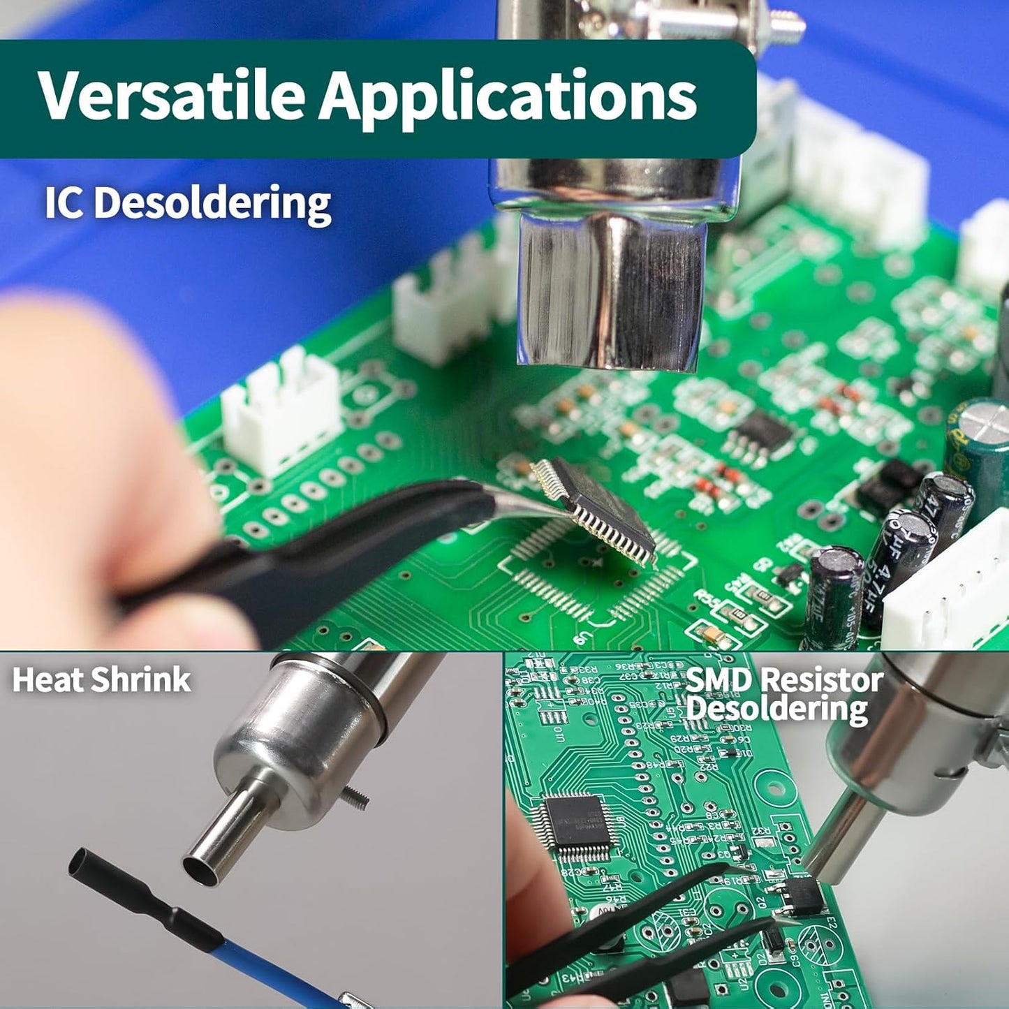 YIHUA 959D I Digital Hot Air Rework Station for SMD Reflow Soldering with 3 Hot Air Nozzles