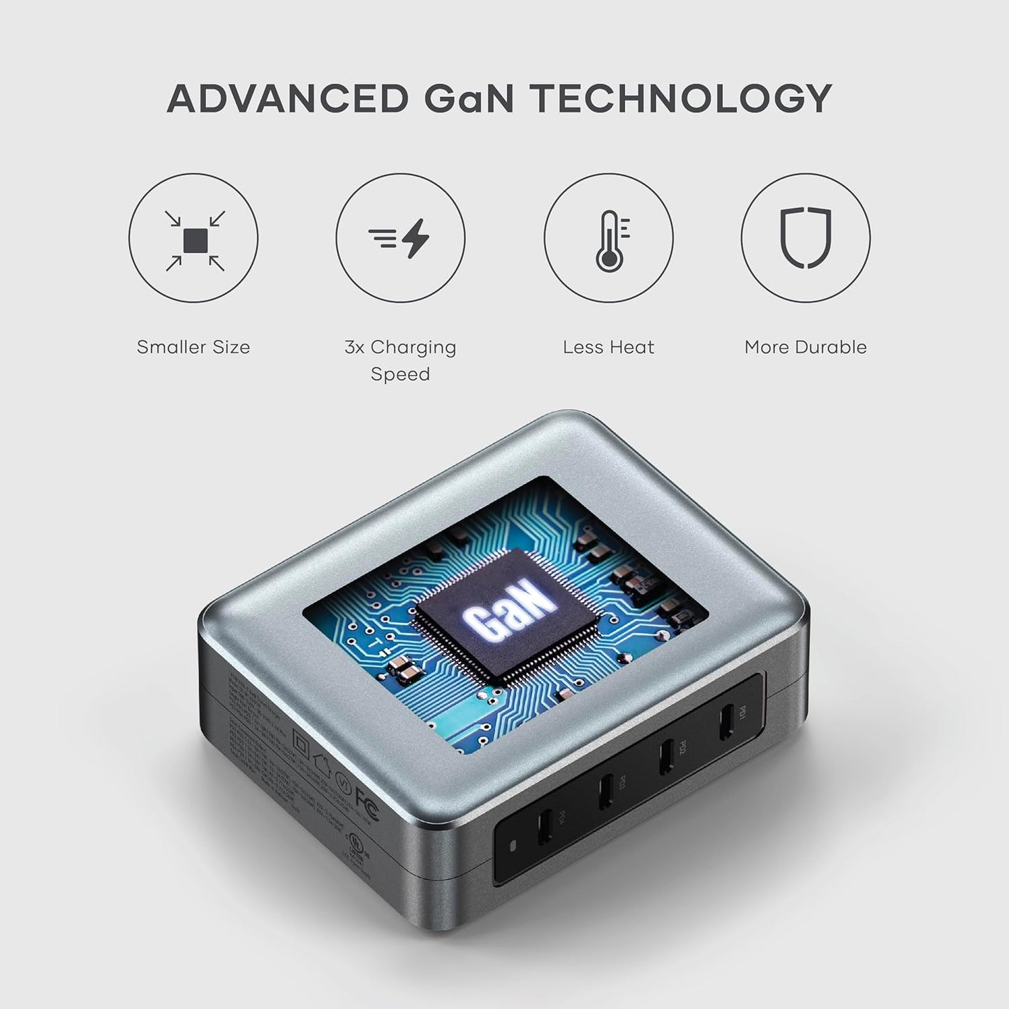 Satechi 145W GaN Travel Charger, 4-Port GaN USB C Charger, 2 USB-C PD 3.1, Fast Charging Travel Station for Laptop, for MacBook Air/Pro M4, iPad Air/Pro M4, iPhone 16, Galaxy S25, Windows