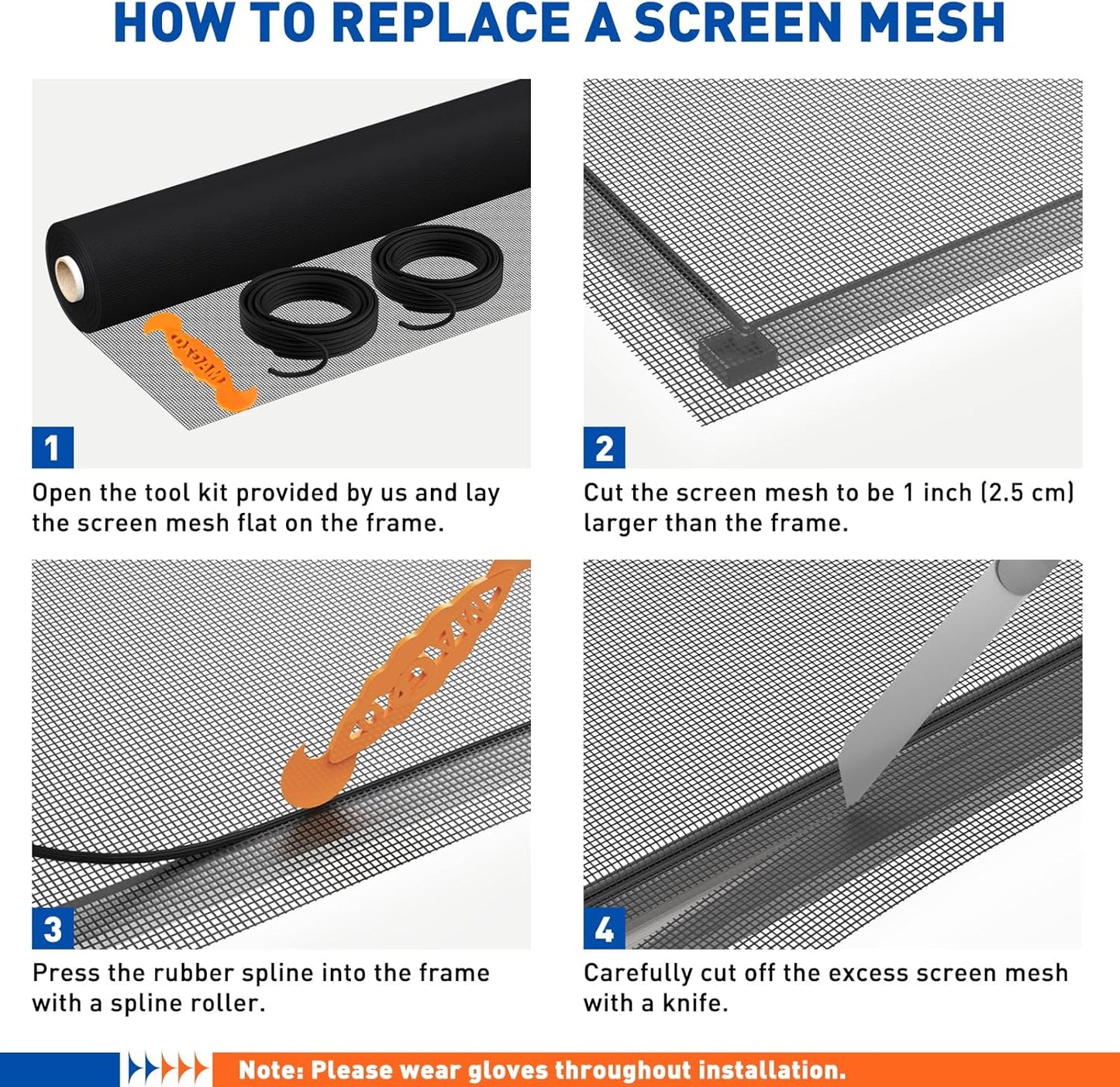 MAGZO Window Screen Replacement Mesh Roll, 37.4in × 16.4ft Invisible Upgraded 107g/m² Heavy Duty Fiberglass Screen Mesh for Sliding Doors Repair Kit, Well Ventilated Ideal for, Patio & DIY Projects