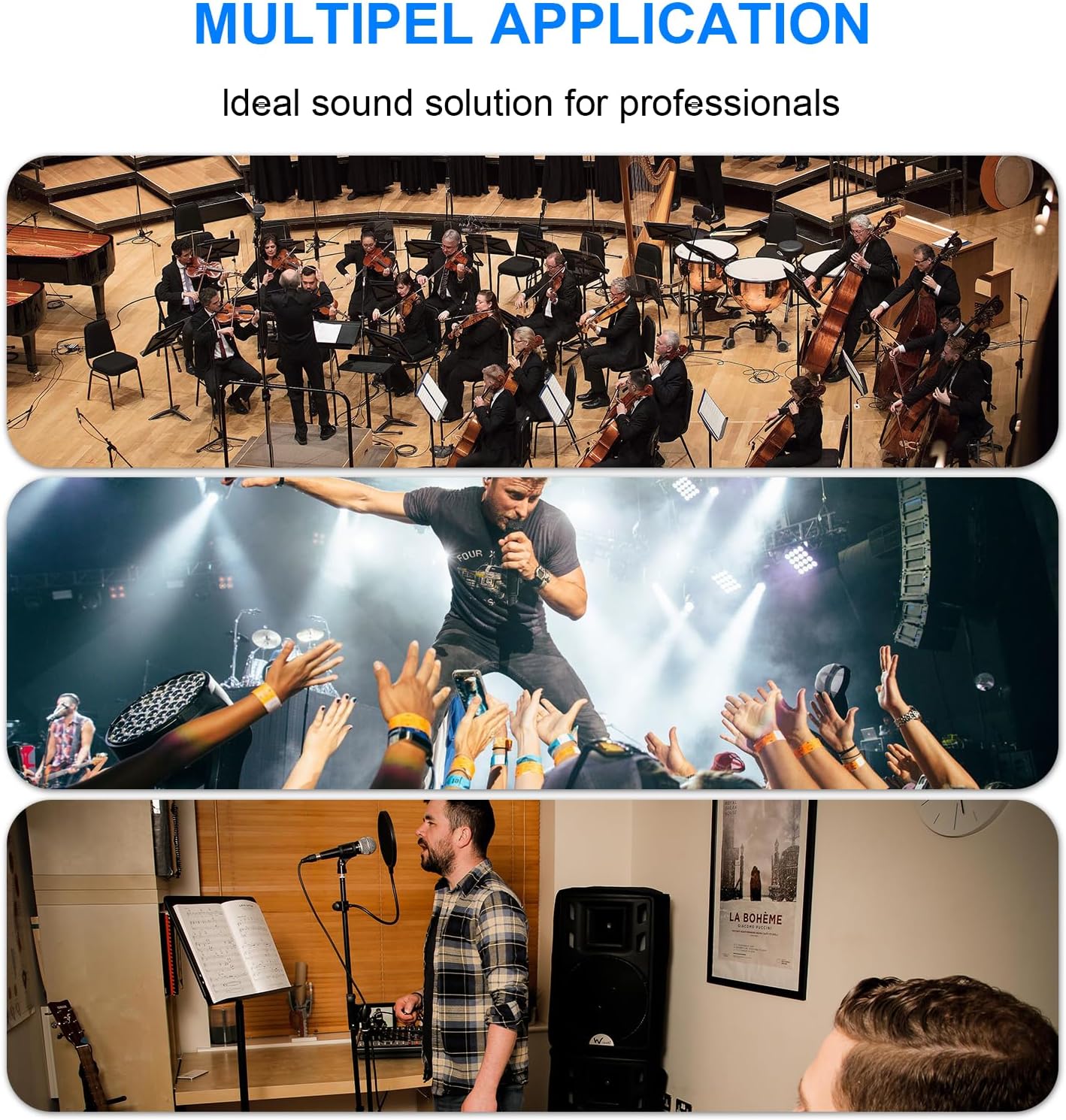 UHF Dual Wireless in-Ear Monitor System with Earphone, Metal Wireless IEM System, Sturdy Bodypack Receiver, 80 Adjustable Frequencies,164ft Range, Ideal for Stage & Studio (2 Bodypack)