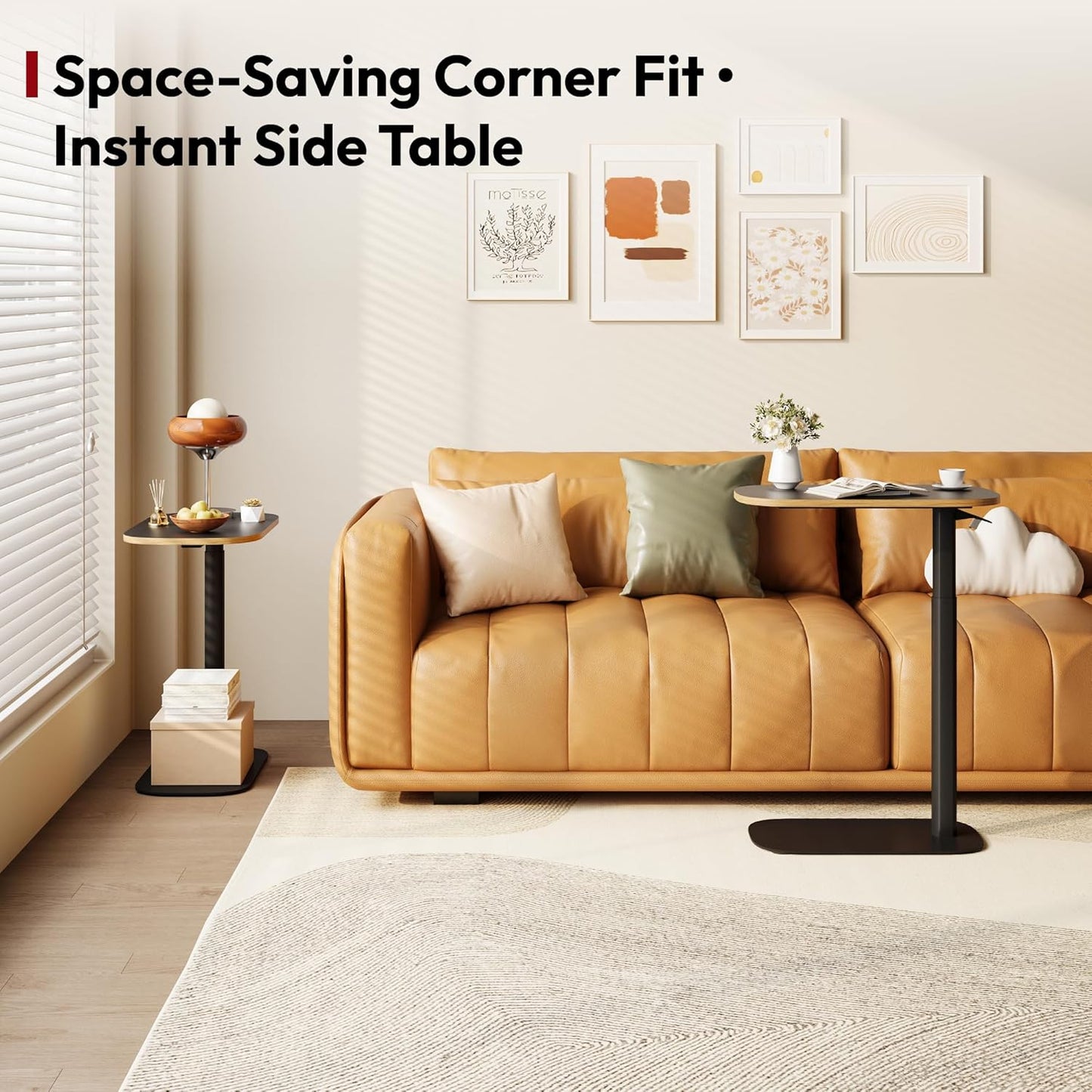 SANODESK Adjustable Overbed Bedside Table Pneumatic Adjustable Height Laptop Computer Standing Desk Cart with Tray, Hospital and Home Use(23.6" W x 13.8" D,Black)