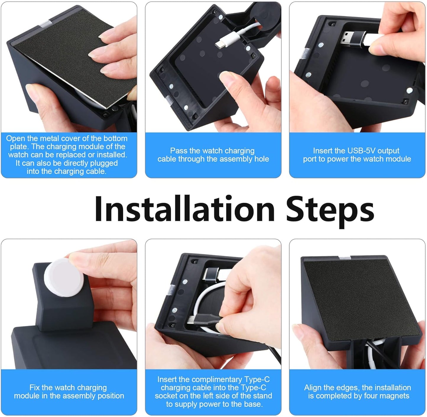 Suitable for iPhone MagSafe Battery Park Wireless Charging Stand, 3in1 Charging at The Same time. Support PD20W Output. Compatible with Apple Watch/Airpods Charging