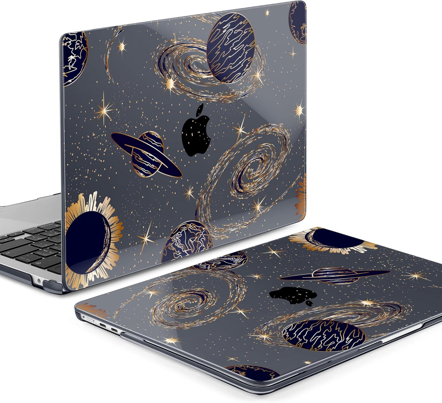 MEEgoodo Case for M4/M3/M2 MacBook Air 13.6 inch Case 2025 2024 2022, Fit Model A3240/A3113/A2681, Laptop Hard Shell with Keyboard Cover Compatible with MacBook Air 13 inch, Planets & Galaxies