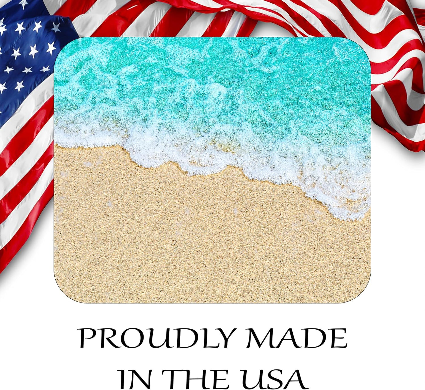 Coastal Shoreline Waves Sandy Beach Theme Mouse Pad Mat Mousepad for Desk Computer Laptop PC Gaming Home or Office Gift (Sand MP36)